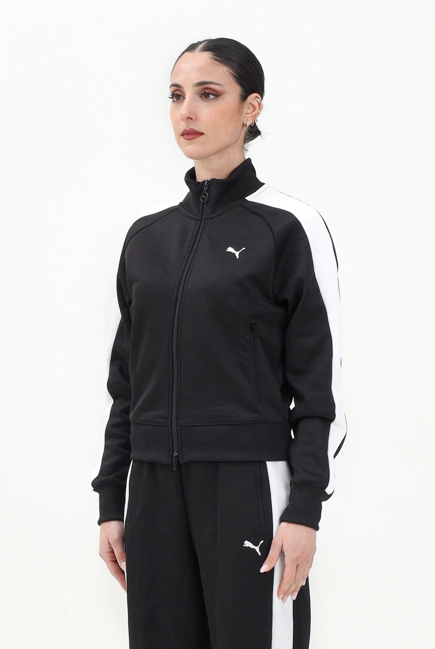 PUMA Felpa con zip T7 ALWAYS ON nera da donna 629796 01 PUMA