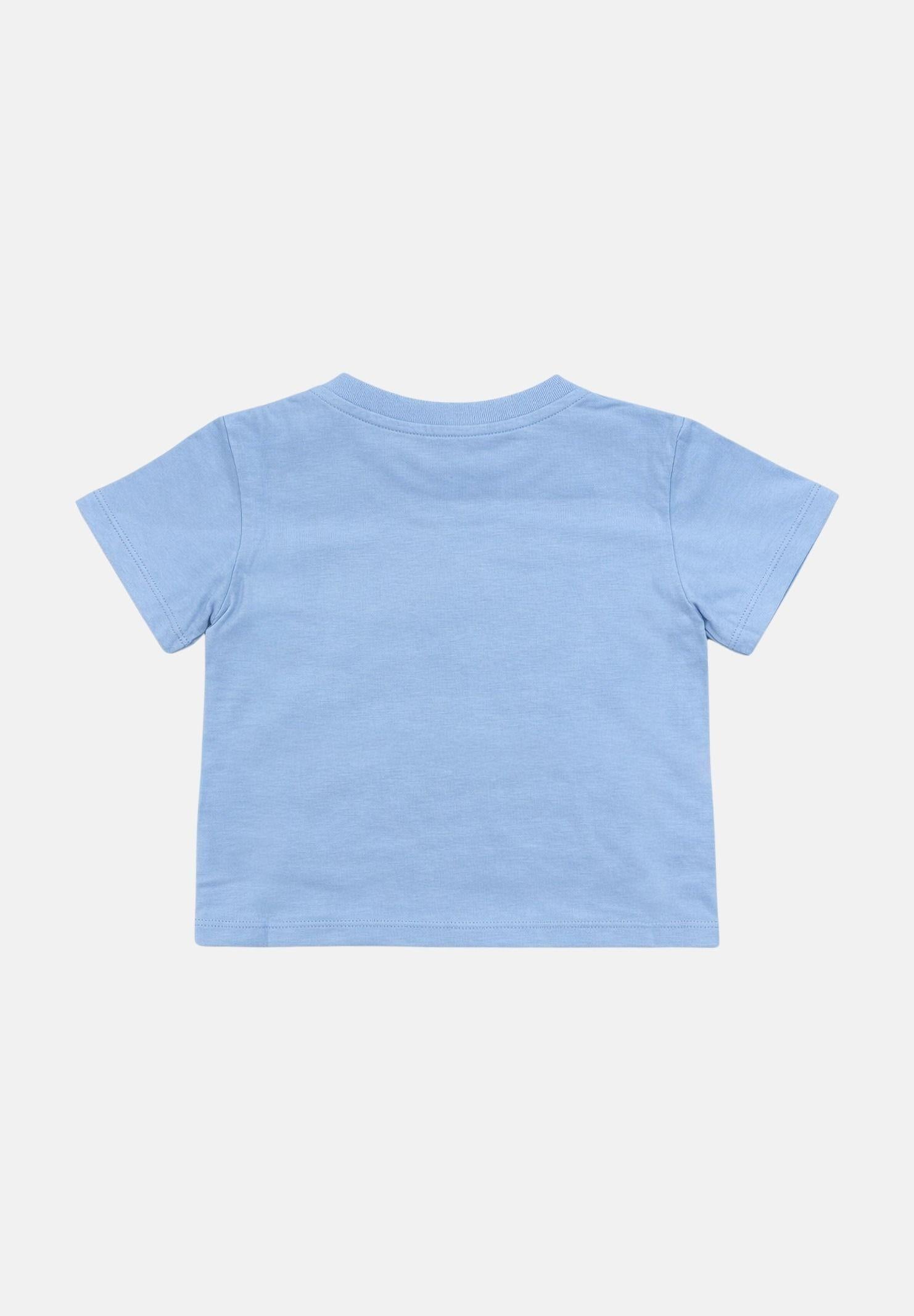 PALM ANGELS T-shirt a manica corta celeste da neonato con stampa PBXB001S26JER001 050 PALM ANGELS