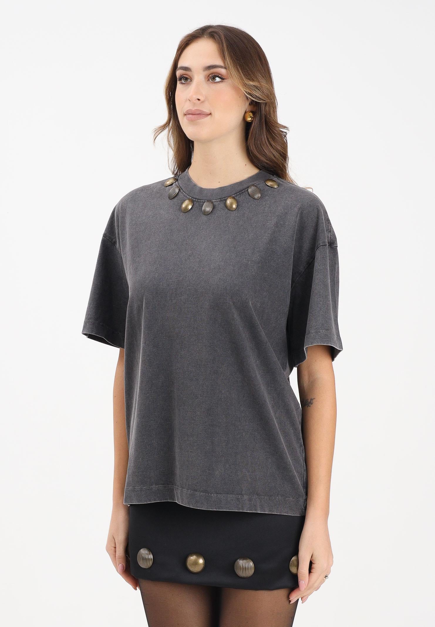 NOELL MAGGINI T-shirt a manica corta grigia da donna effetto vintage délavé 00226120 GR NOELL MAGGINI
