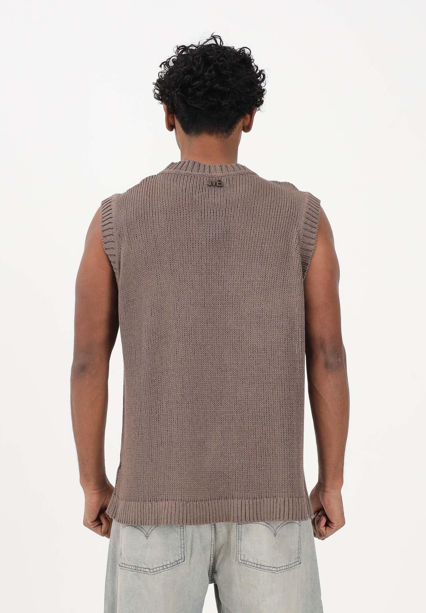 I'M BRIAN Gilet in maglia marrone da uomo MA3601 020 I'M BRIAN