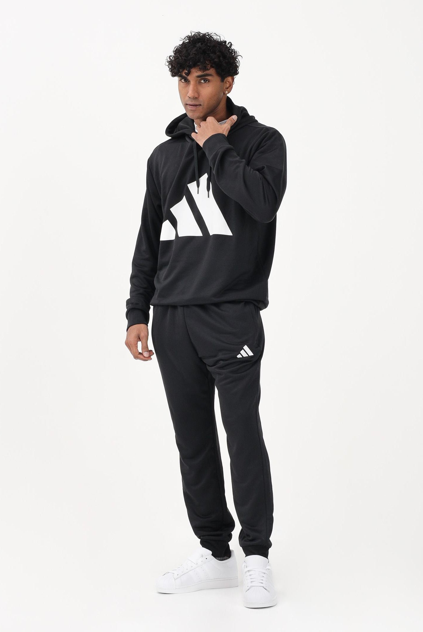 ADIDAS PERFORMANCE Tuta Big Logo French Terry nera da uomo JX5551 . ADIDAS PERFORMANCE