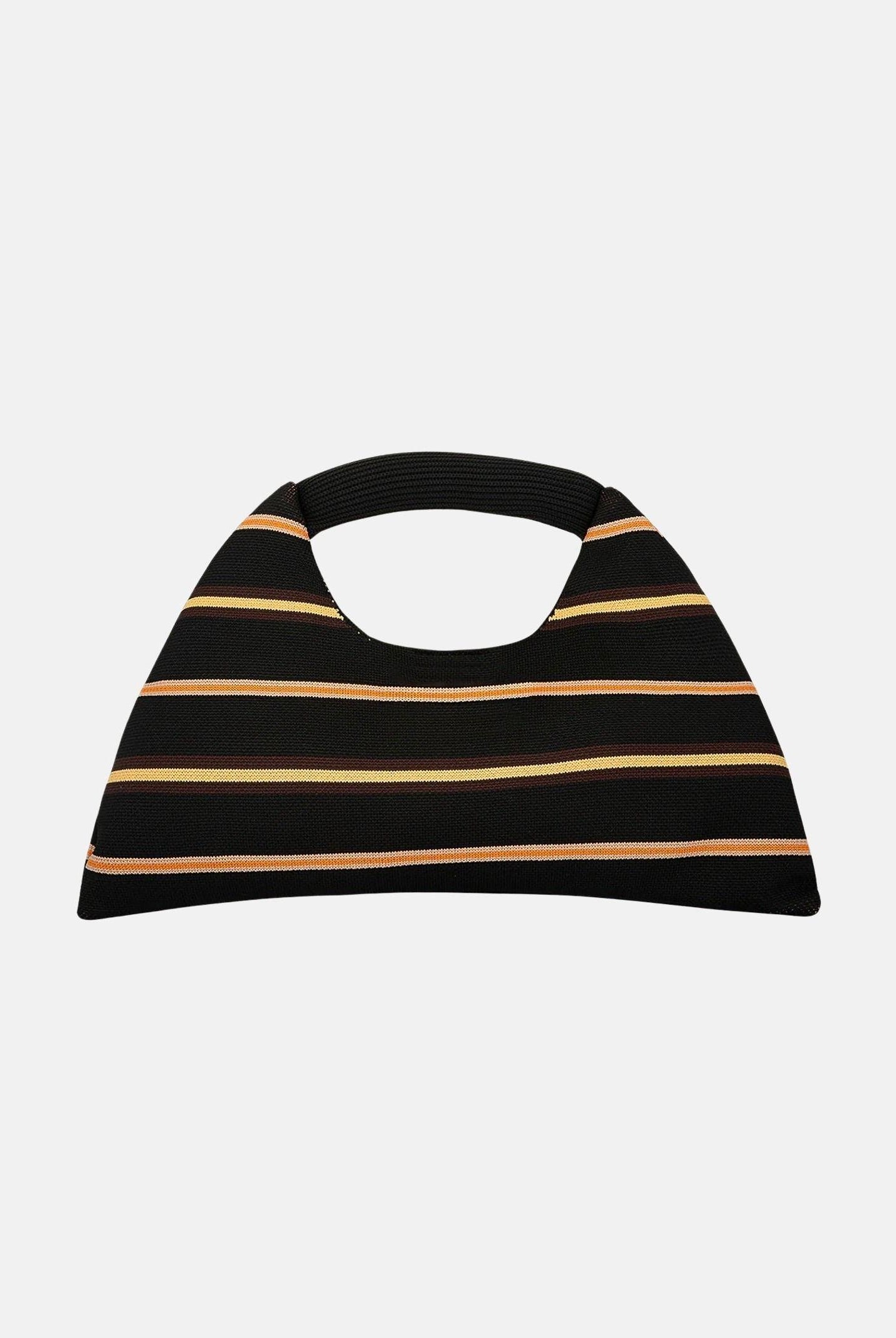 ME FUI Borsa a mano nera da donna con motivo a righe MA26-SW0110BK . ME FUI