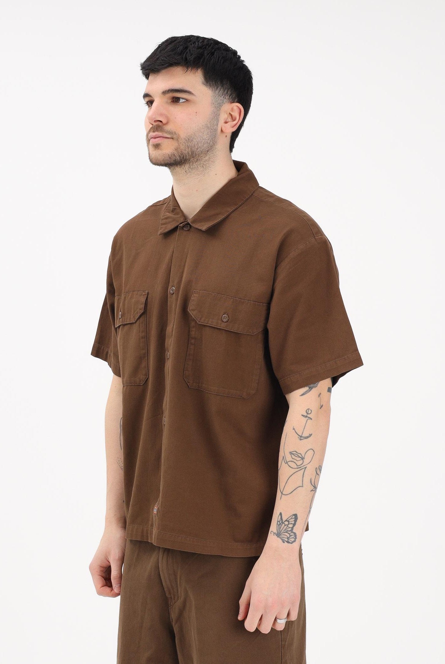 DICKIES Camicia a manica corta Unionville marrone da uomo DK0A88N90TB1 . DIckies