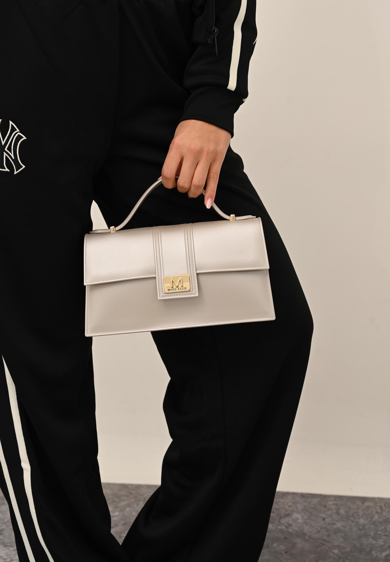 MARC ELLIS Borsa a tracolla Flat Arrow M grigio perla da donna FLAT-ARROW-M TALIGO MARC ELLIS