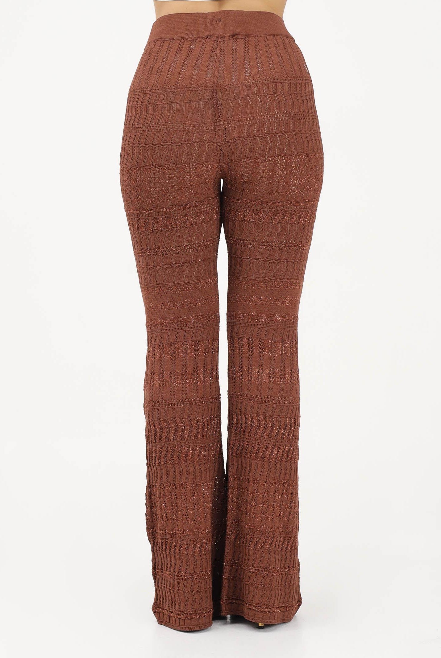 AKEP Pantalone marrone da donna in maglia lavorata PTKD13211 V2 AKEP