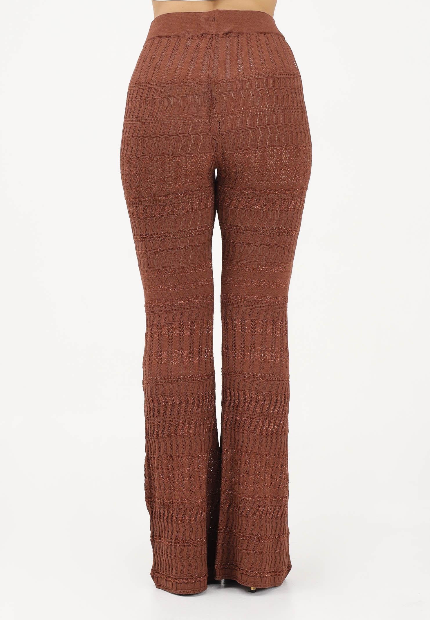 AKEP Pantalone marrone da donna in maglia lavorata PTKD13211 V2 AKEP