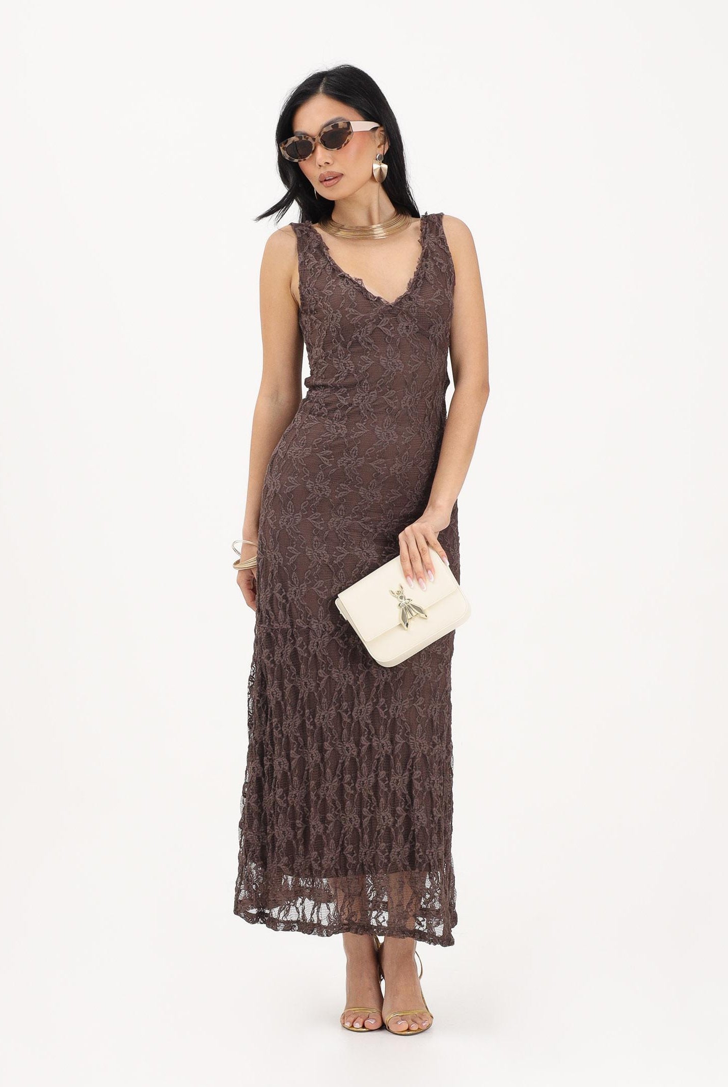 ONLY Abito lungo marrone da donna 15372795 SHBA ONLY