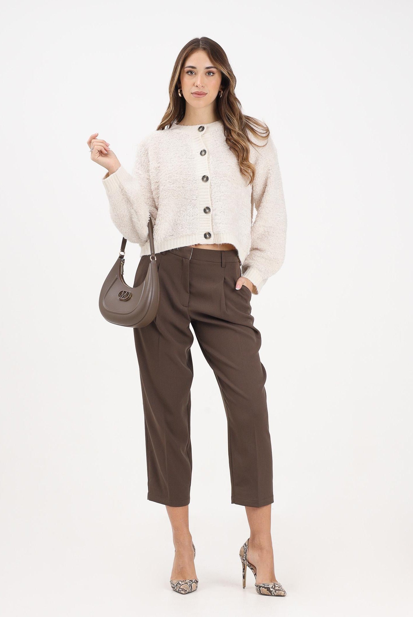 JDY Pantalone elegante marrone da donna 15356690 Chestnut JDY