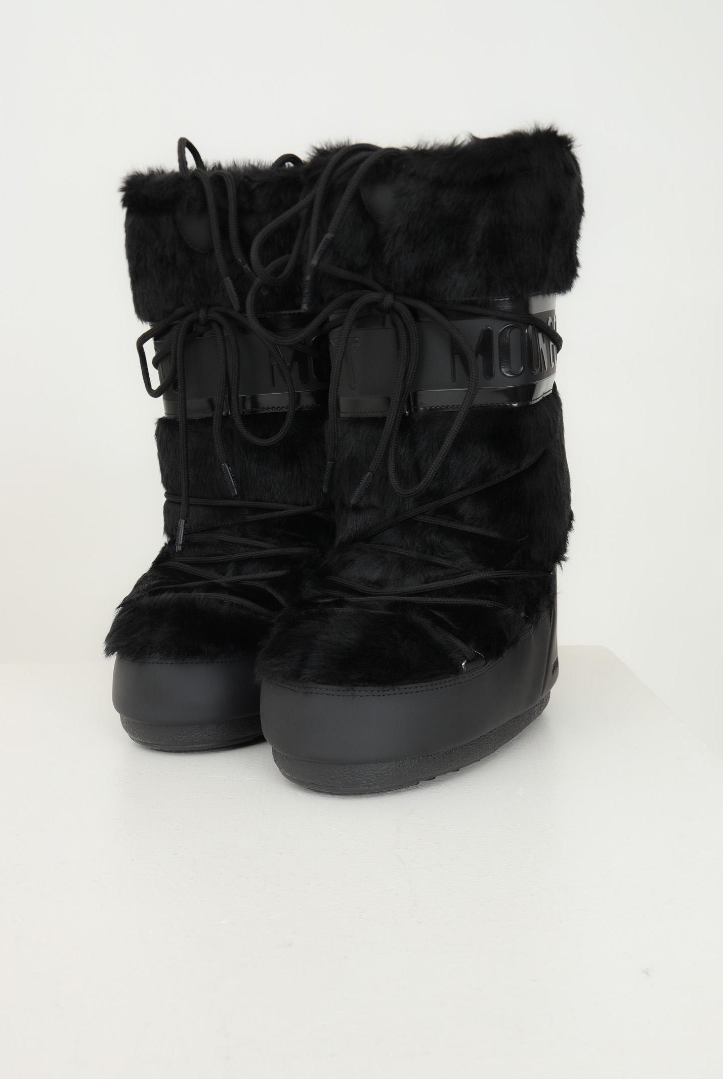 MOON BOOT Stivali da neve ICON in ecopelliccia nera da donna 80D1408900 N001 MOON BOOT