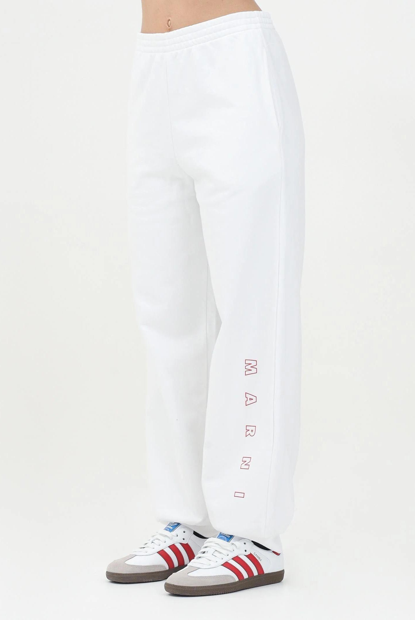 MARNI Pantalone sportivo bianco per donna, ragazzi e bambini con logo "MARNI" M01416M00V0 0M100 MARNI