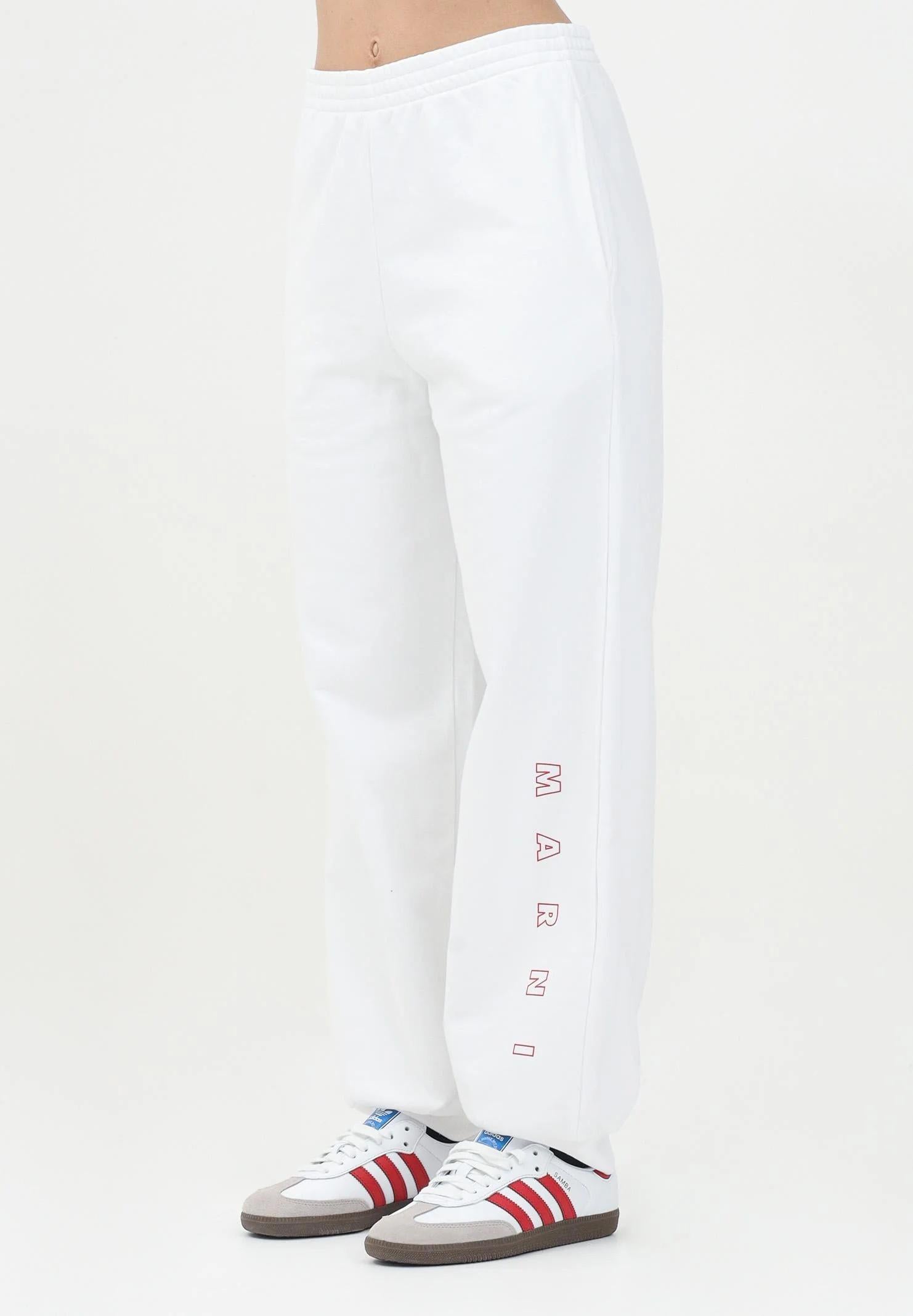 MARNI Pantalone sportivo bianco per donna, ragazzi e bambini con logo "MARNI" M01416M00V0 0M100 MARNI