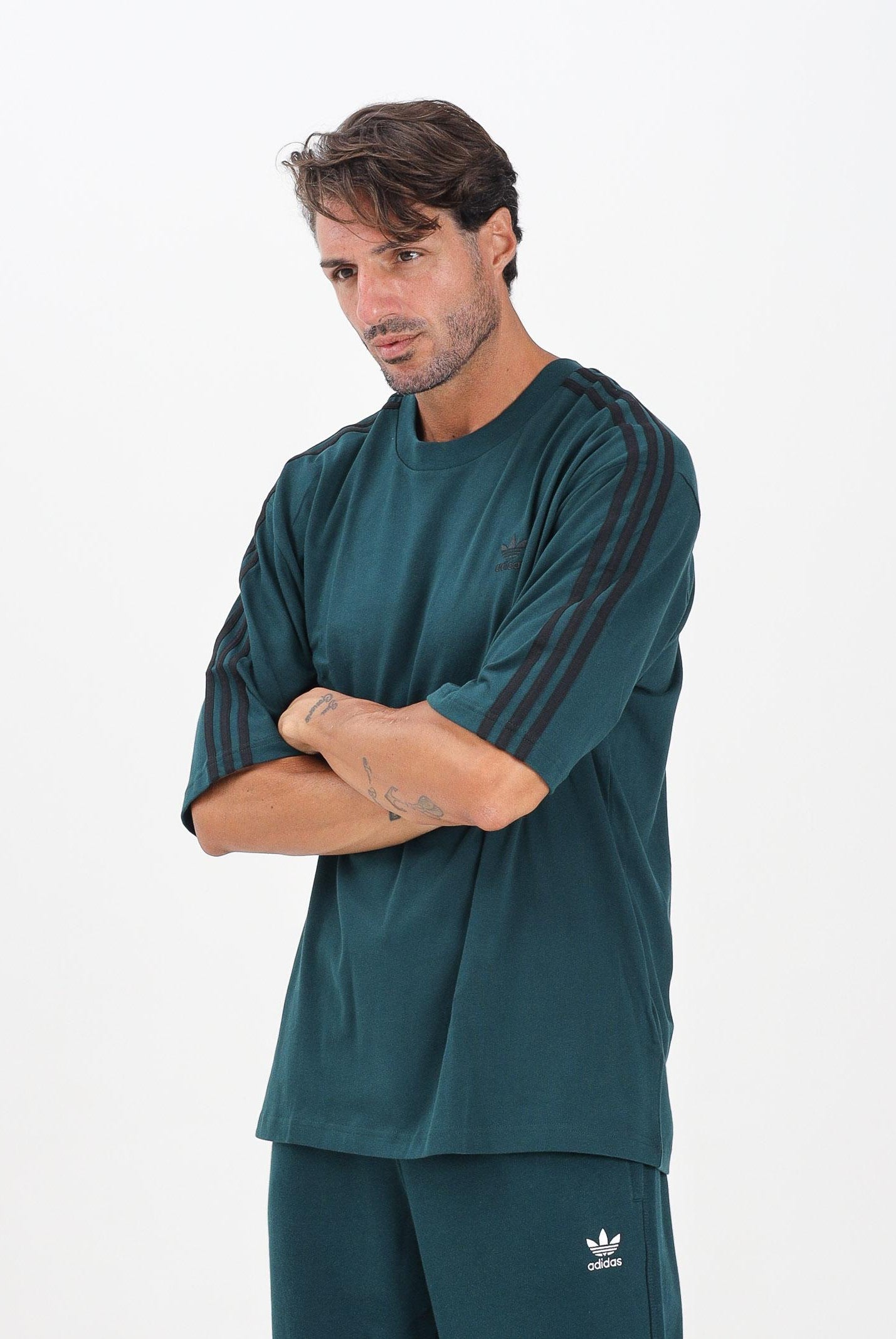 ADIDAS ORIGINALS T-shirt a manica corta Adicolor Oversized verde da uomo JY1396 . ADIDAS ORIGINALS