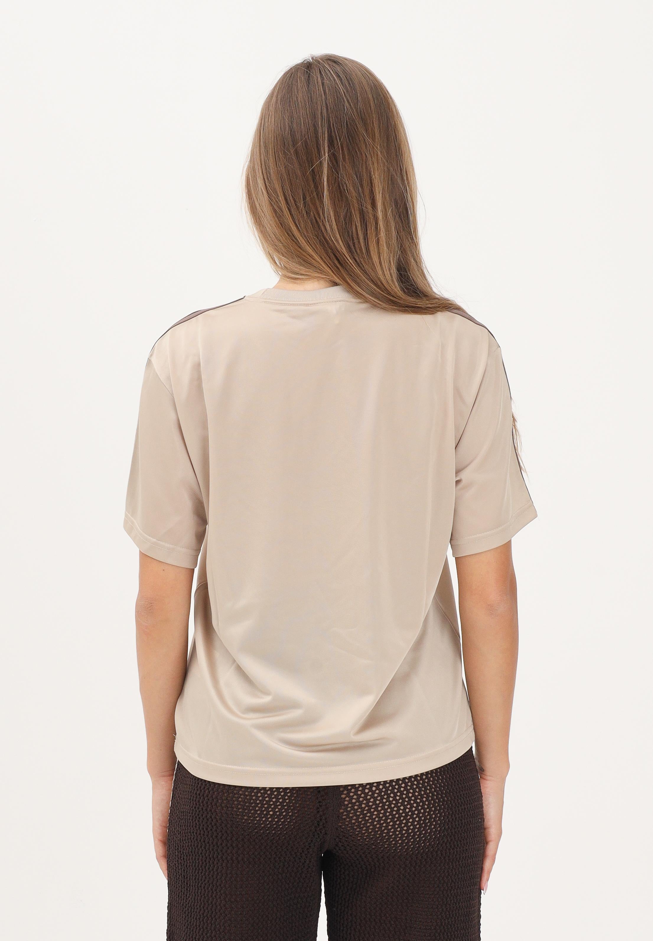 ADIDAS ORIGINALS T-shirt a manica corta beige da donna con logo KD1348 . ADIDAS ORIGINALS