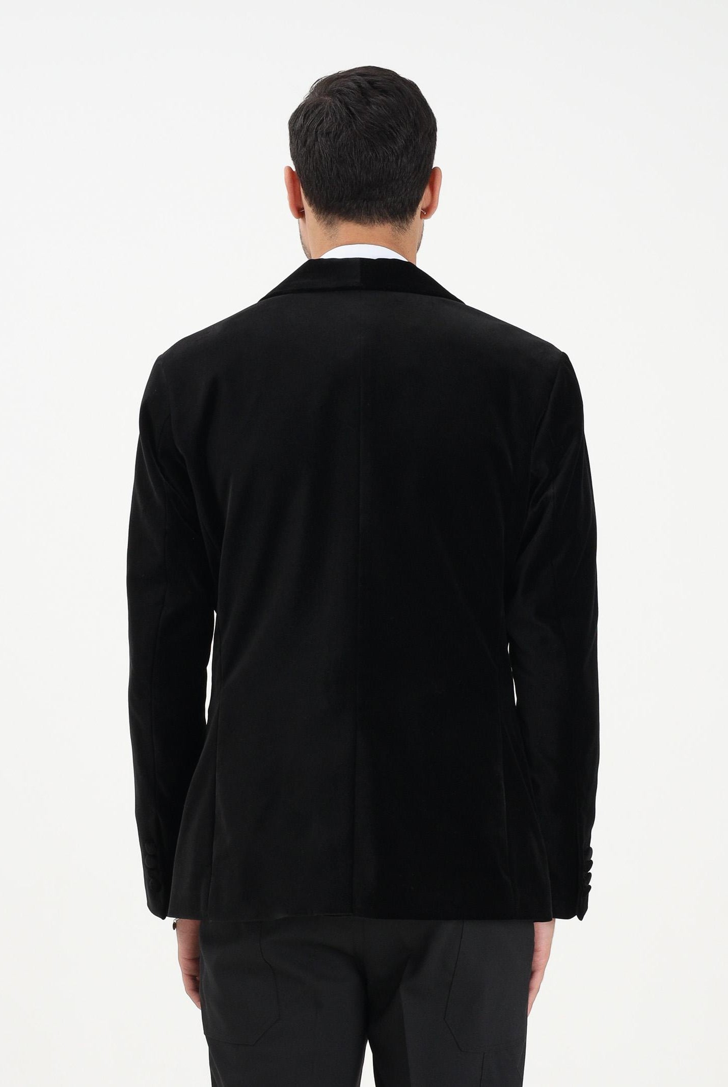 SELECTED HOMME Giacca monopetto in velluto nero da uomo 16099488 Black SELECTED HOMME