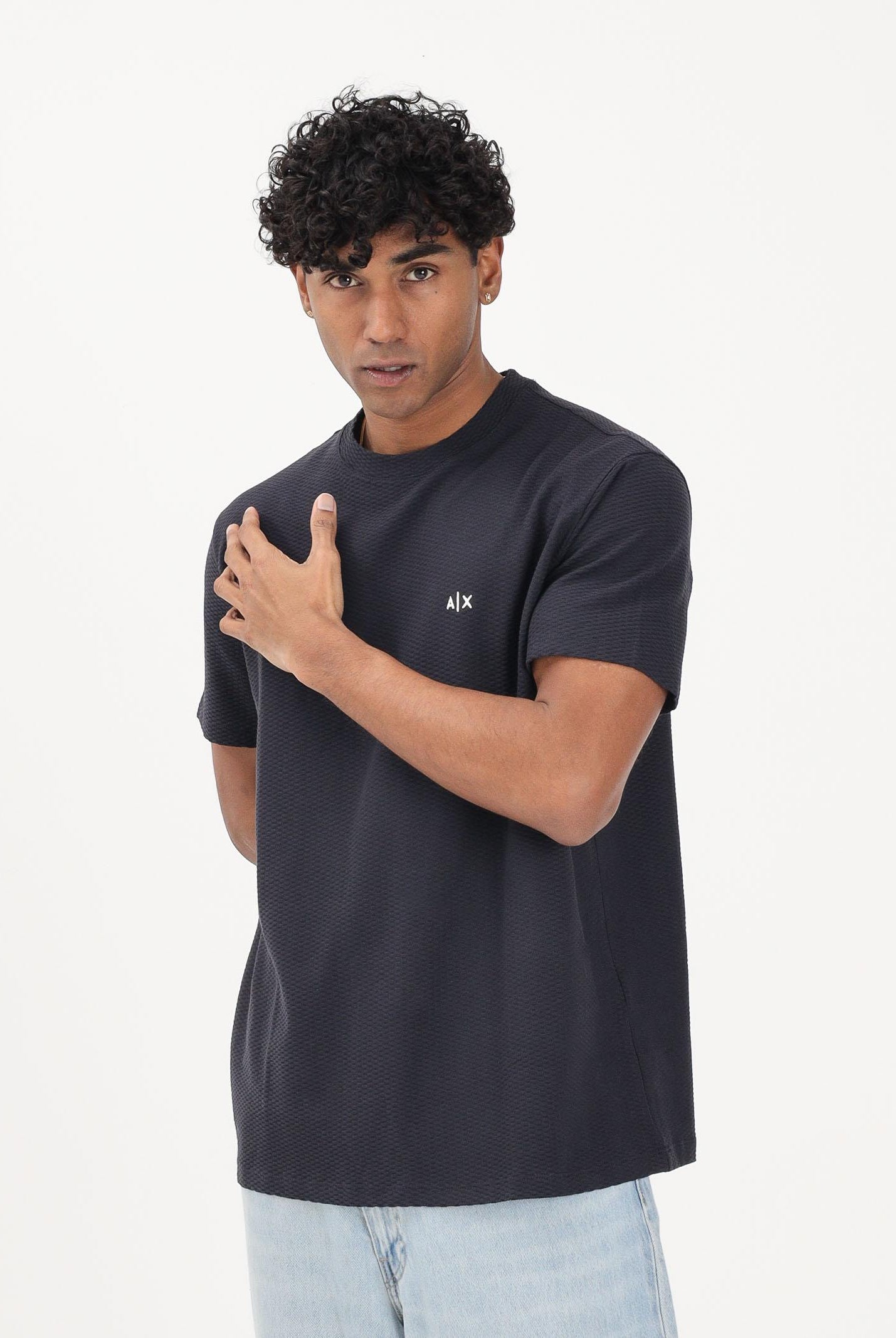 ARMANI EXCHANGE T-shirt a manica corta blu da uomo con logo A|X XM002453AF10337 UB101 ARMANI EXCHANGE