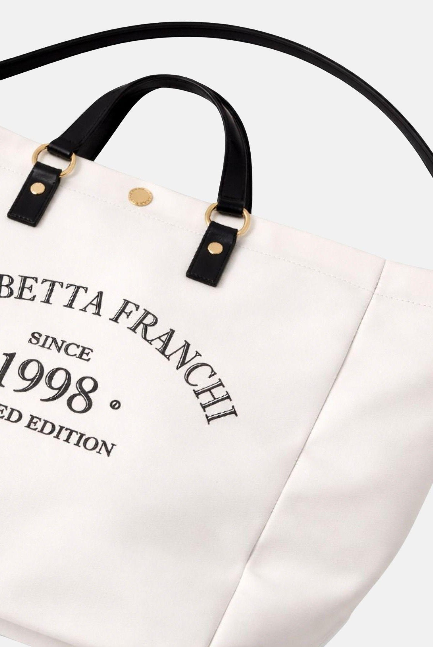 ELISABETTA FRANCHI Borsa mare avorio e nera da donna con logo BS14A62E2 309 ELISABETTA FRANCHI