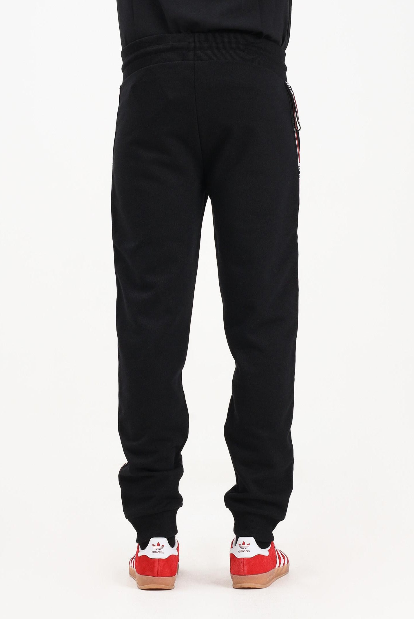 GCDS Pantalone sportivo nero per uomo e donna con banda logata B2EW3002JD1 99 GCDS