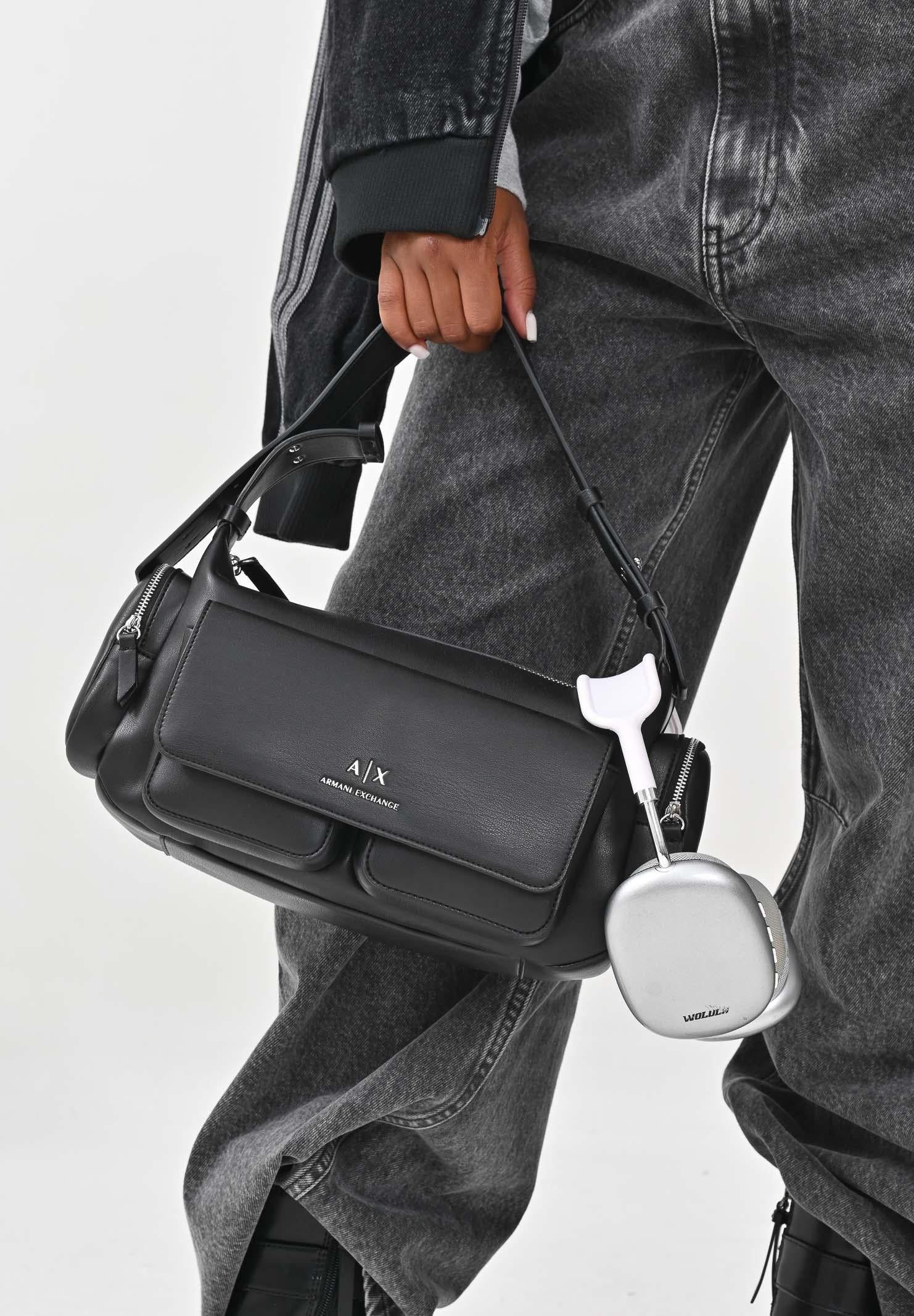 ARMANI EXCHANGE Borsa a spalla nera da donna stile cargo XW000404AF12589 UC001 ARMANI EXCHANGE