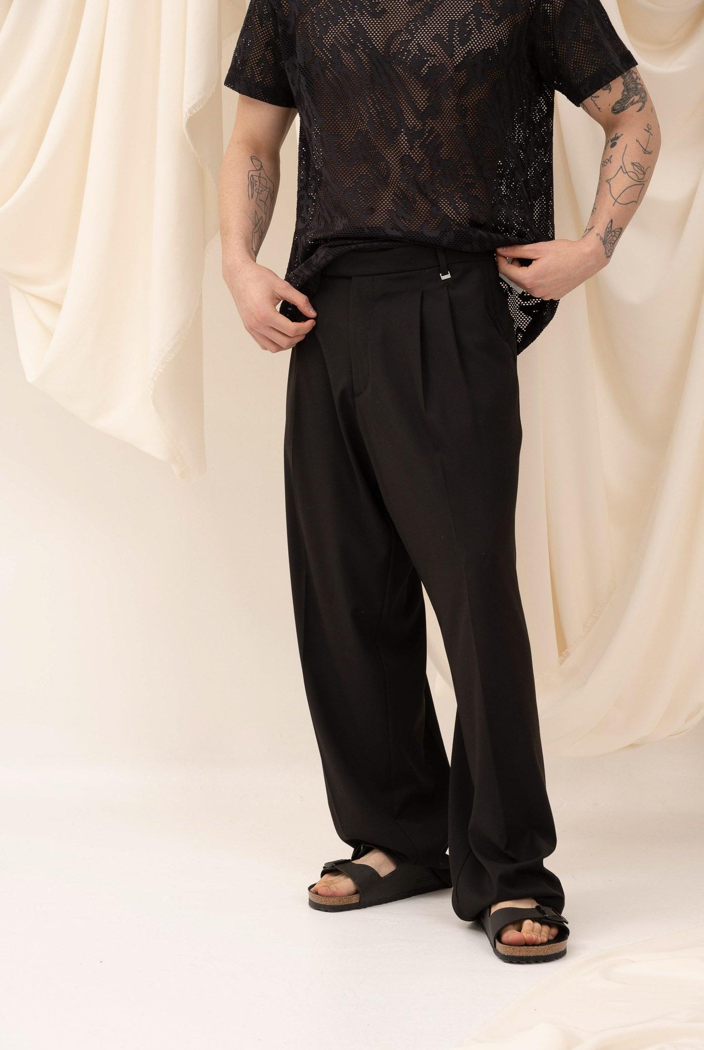 Pantalone elegante nero da uomo PA3235 009 I'M BRIAN