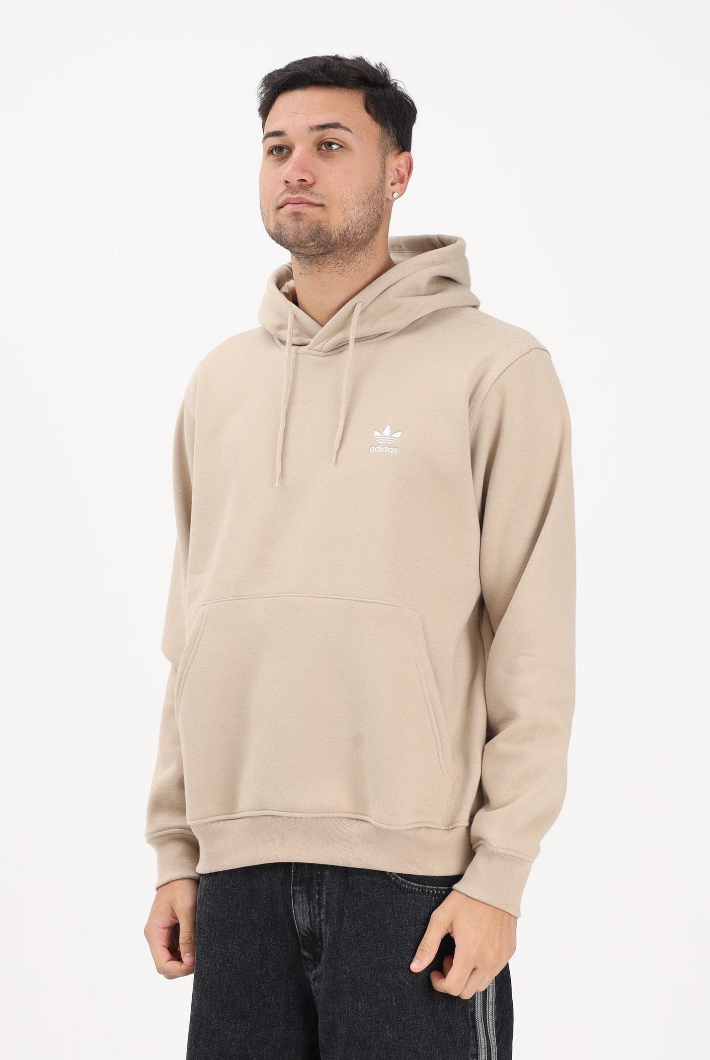 ADIDAS ORIGINALS Felpa con cappuccio TREFOIL ESSENTIALS beige da uomo KE1187 . ADIDAS ORIGINALS