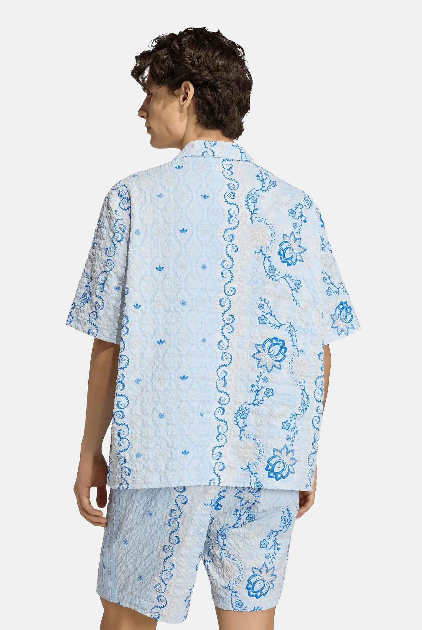 ADIDAS ORIGINALS Camicia a manica corta RESORT azzurra da uomo KX1225 . ADIDAS ORIGINALS