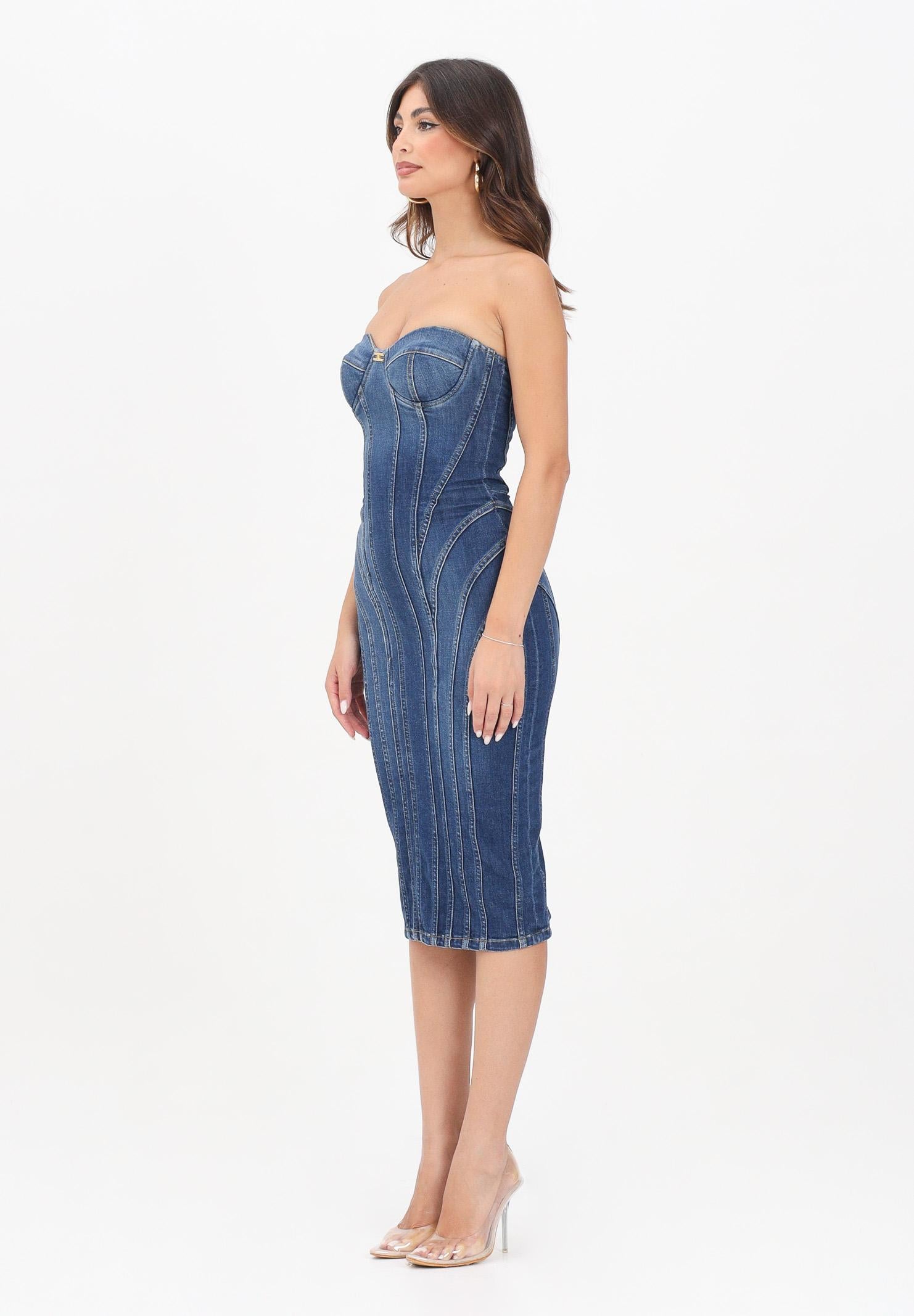 ELISABETTA FRANCHI Abito midi in denim da donna AJ44D56E2 104 ELISABETTA FRANCHI