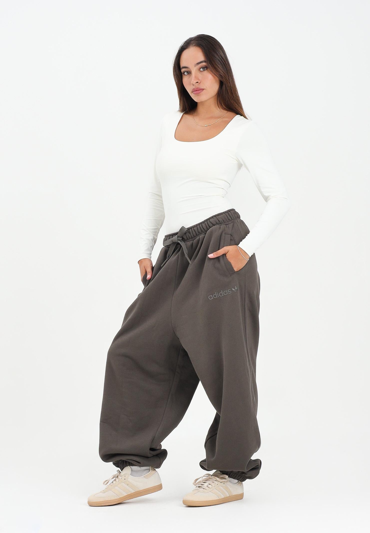 ADIDAS ORIGINALS Pantalone sportivo Essentials Linear Jogger Oversized marrone da donna JW0988 ADIDAS ORIGINALS