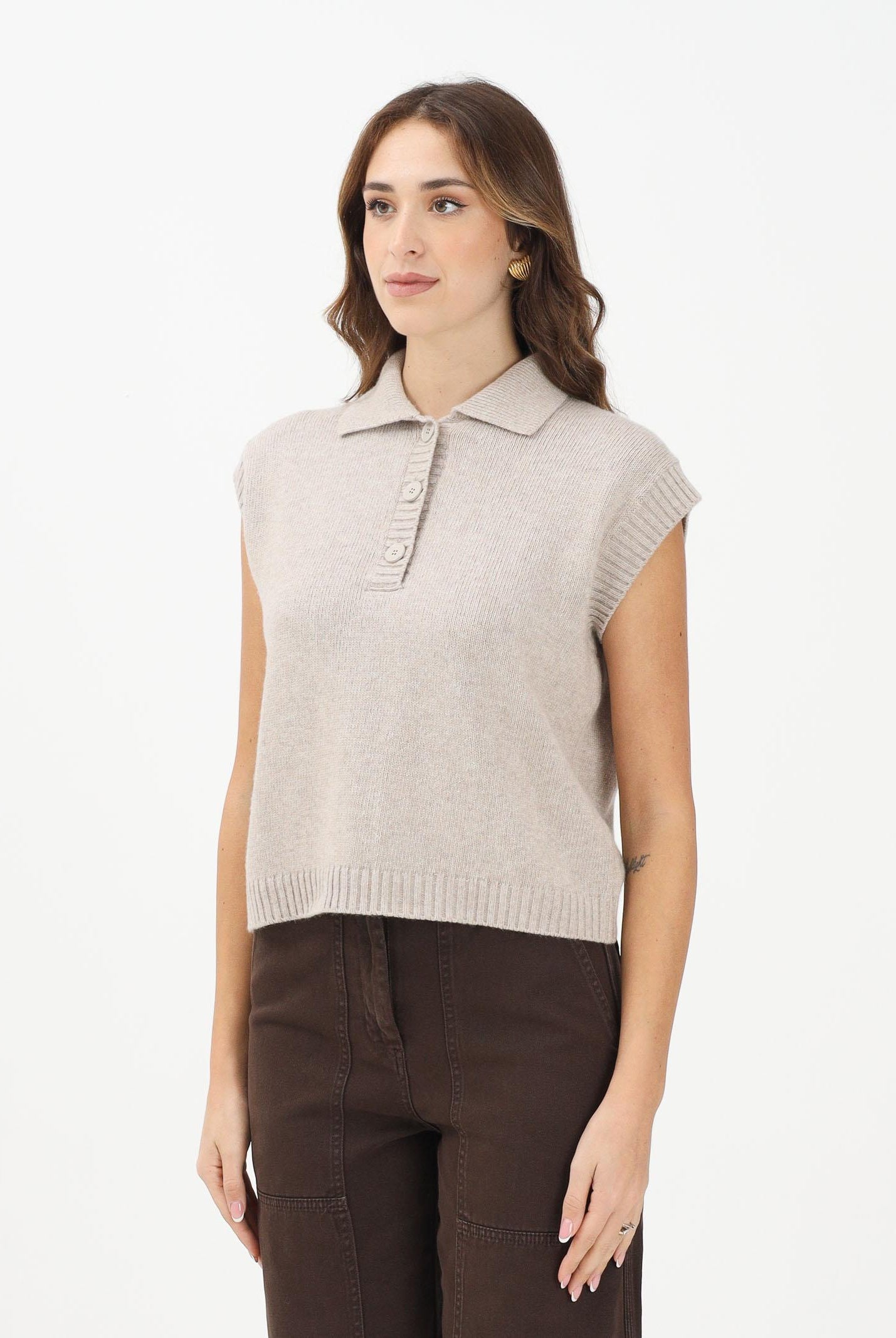 VICOLO Gilet beige da donna 77214F BE VICOLO