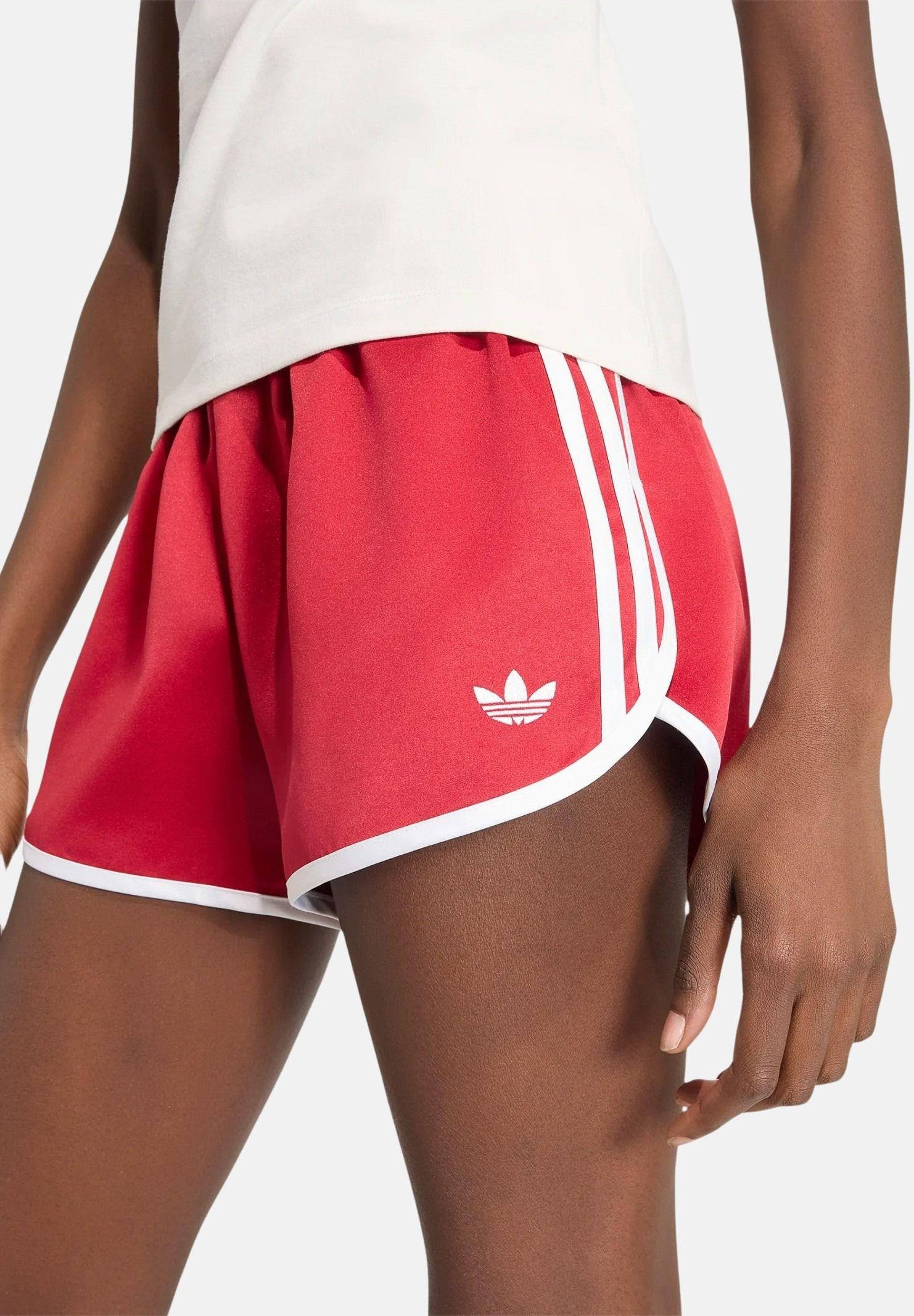 ADIDAS ORIGINALS short Satin 3S Sprinter Short Team Victory Red rosso e bianco da donna KS9850 . ADIDAS ORIGINALS