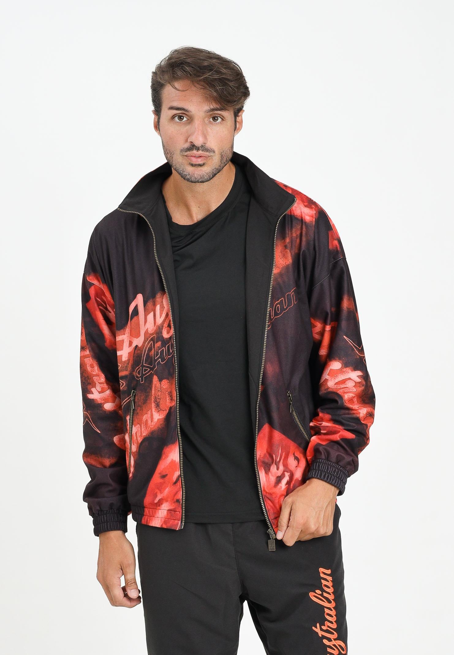 AUSTRALIAN Giacca a vento Rust Printed nera e rossa da uomo ARUGC0021RUST01 149 AUSTRALIAN