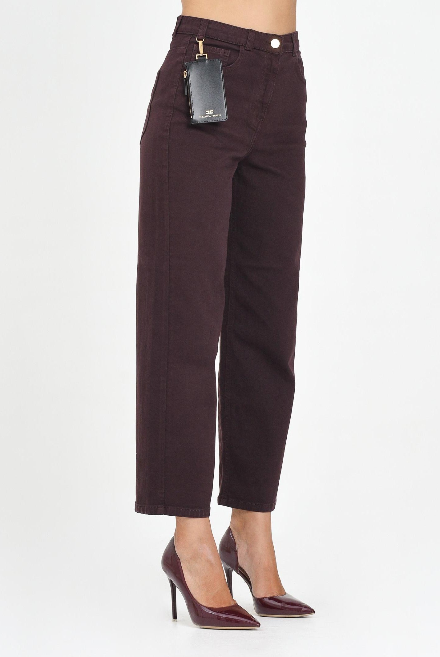 ELISABETTA FRANCHI Jeans in denim bordeaux da donna PJ04D56E2 EA4 ELISABETTA FRANCHI