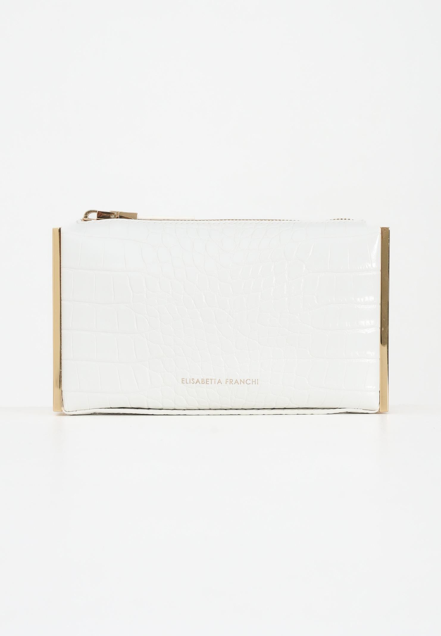 ELISABETTA FRANCHI Pochette avorio da donna con stampa cocco BS51A56E2 360 ELISABETTA FRANCHI