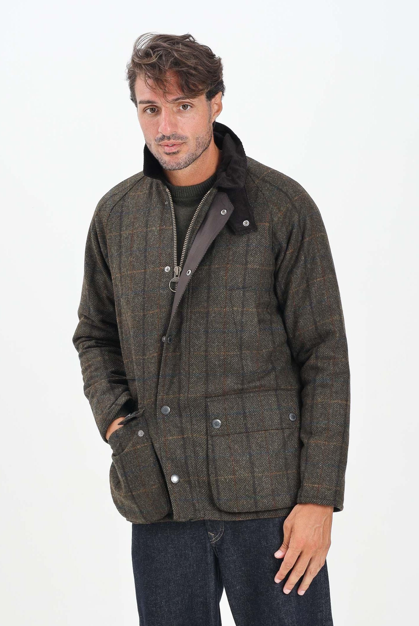 BARBOUR Giubbotto Bedale Check marrone da uomo 252MMWO0288 OL91 BARBOUR