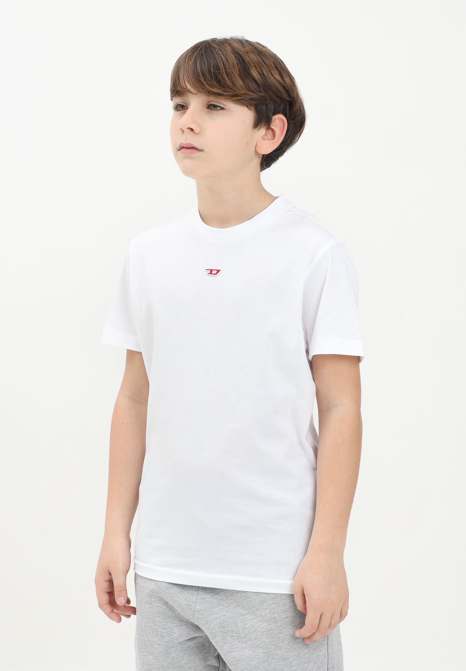 DIESEL T-shirt a manica corta Tdiegord bianca per donna, ragazzi e bambini J022370GRAI K100 DIESEL