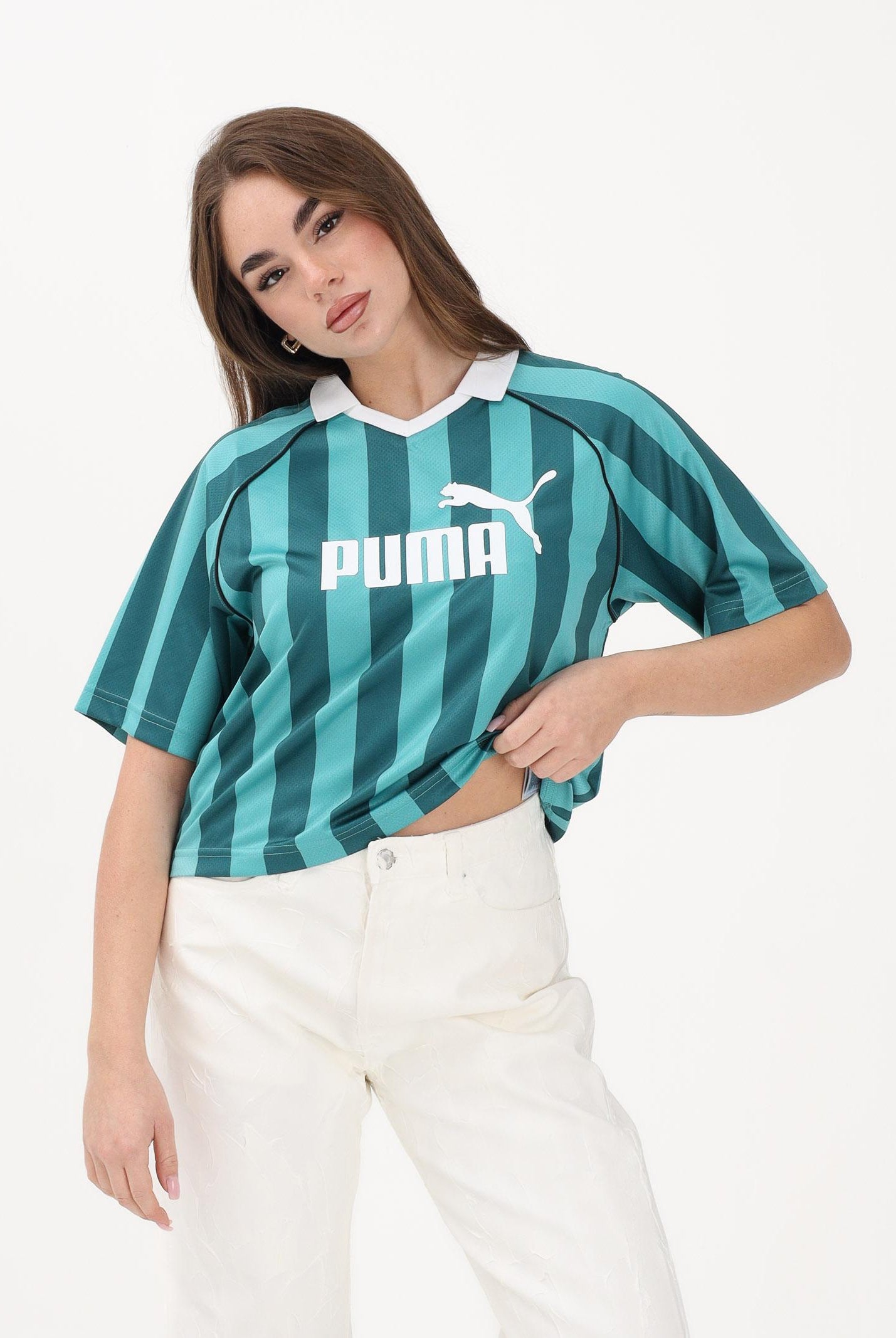 PUMA T-shirt a manica corta ESS Jersey verde acqua da donna 691702 41 PUMA