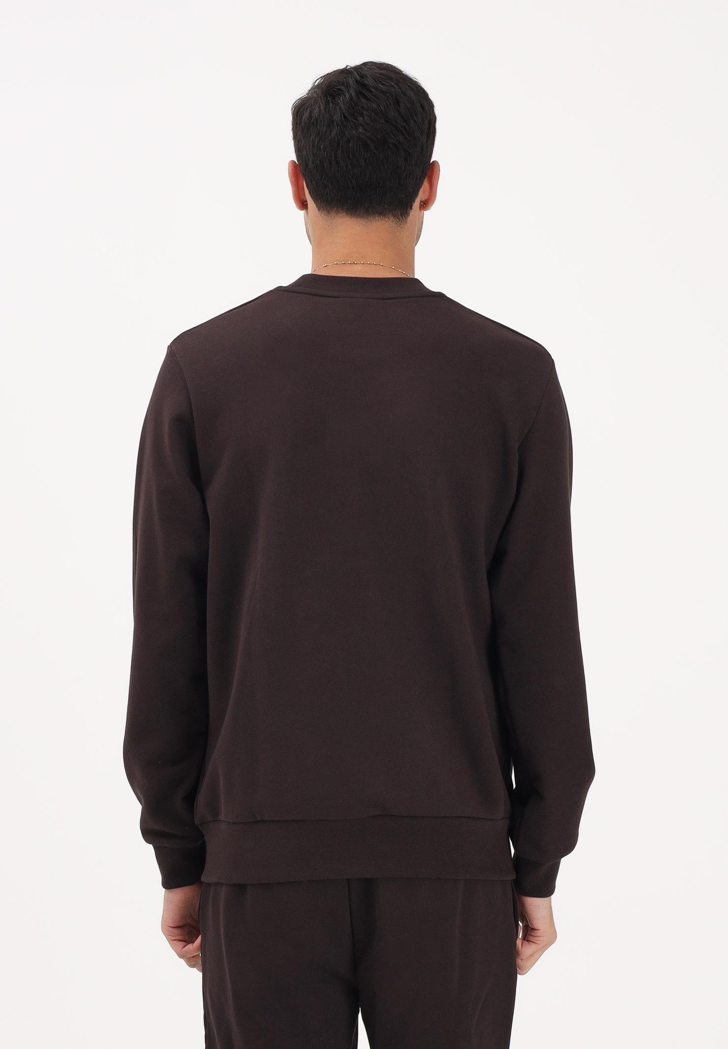 LACOSTE Felpa girocollo marrone per uomo e donna con patch coccodrillo SH9801 3LA LACOSTE