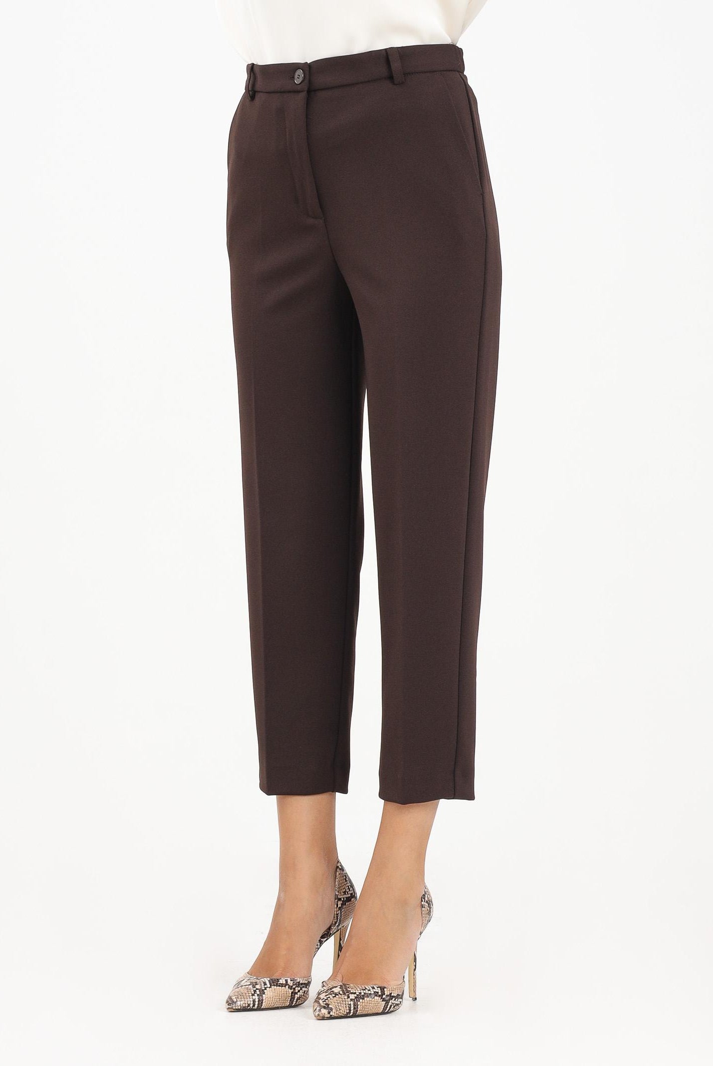 VICOLO Pantalone elegante marrone da donna TF0425 MA VICOLO