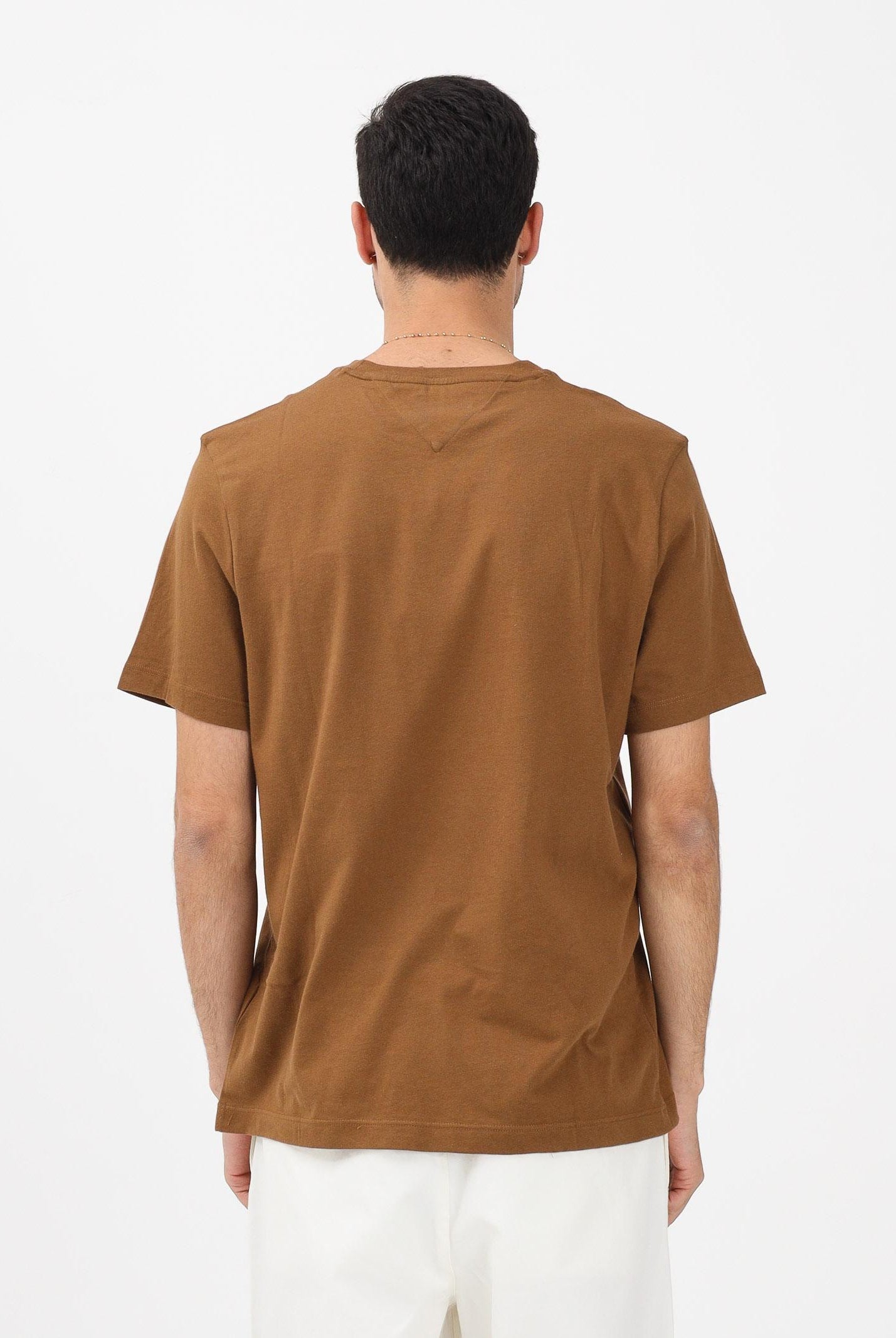 TOMMY HILFIGER T-shirt a manica corta khaki da uomo con logo MW0MW39995 GWP TOMMY HILFIGER