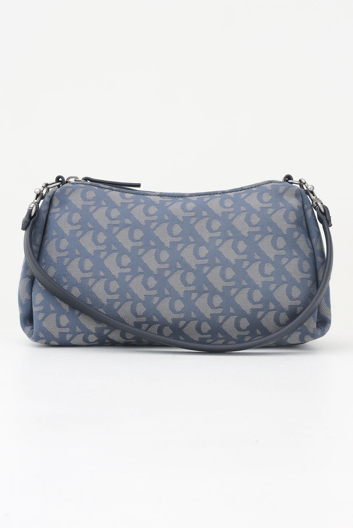 CALVIN KLEIN Borsa a spalla blu indaco da donna in tessuto jacquard con stampa monogram LV04K3142G ZYX CALVIN KLEIN