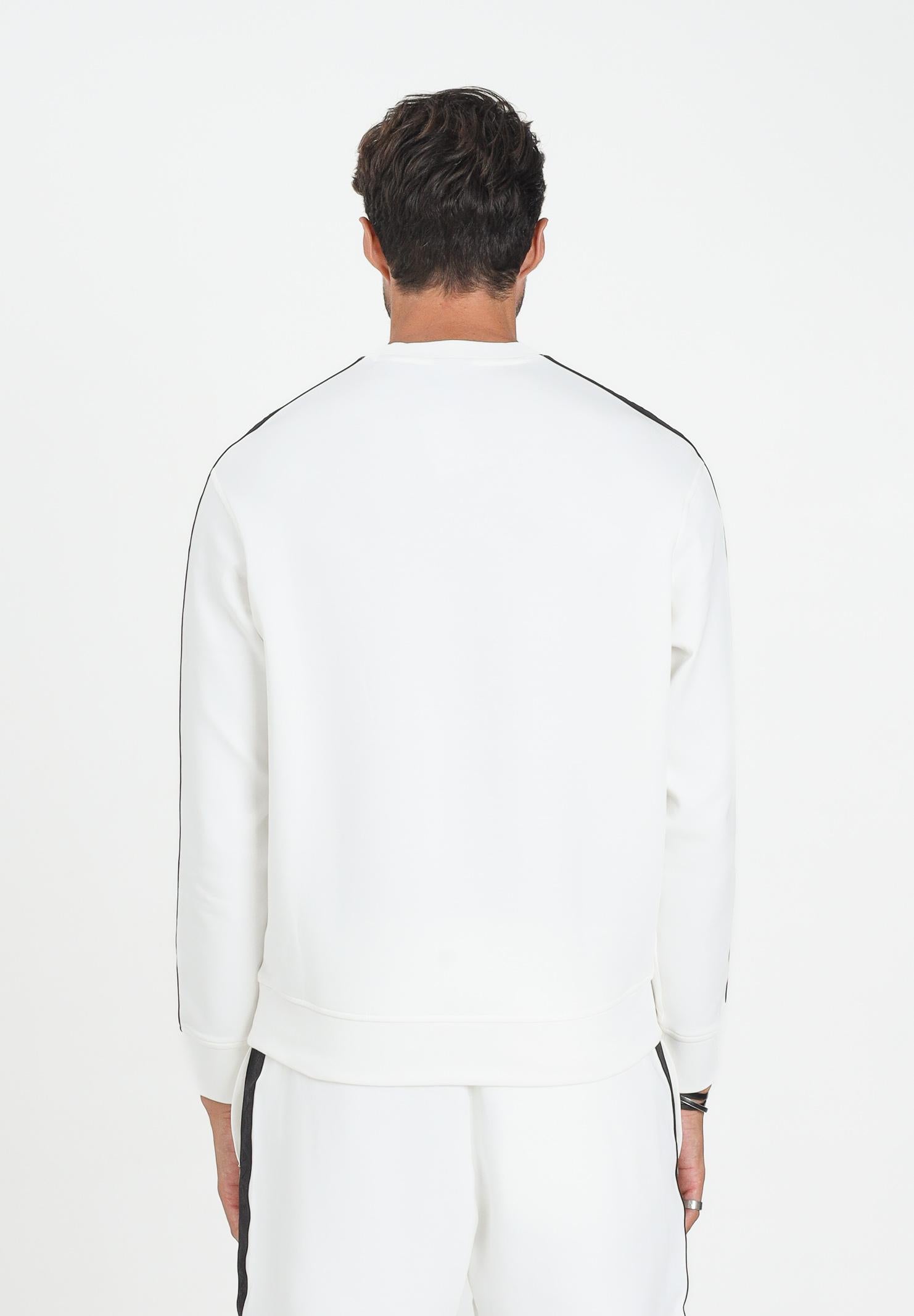 ARMANI EXCHANGE Felpa girocollo bianca da uomo impreziosita da bande laterali logate XM001296AF10818 U0009 ARMANI EXCHANGE