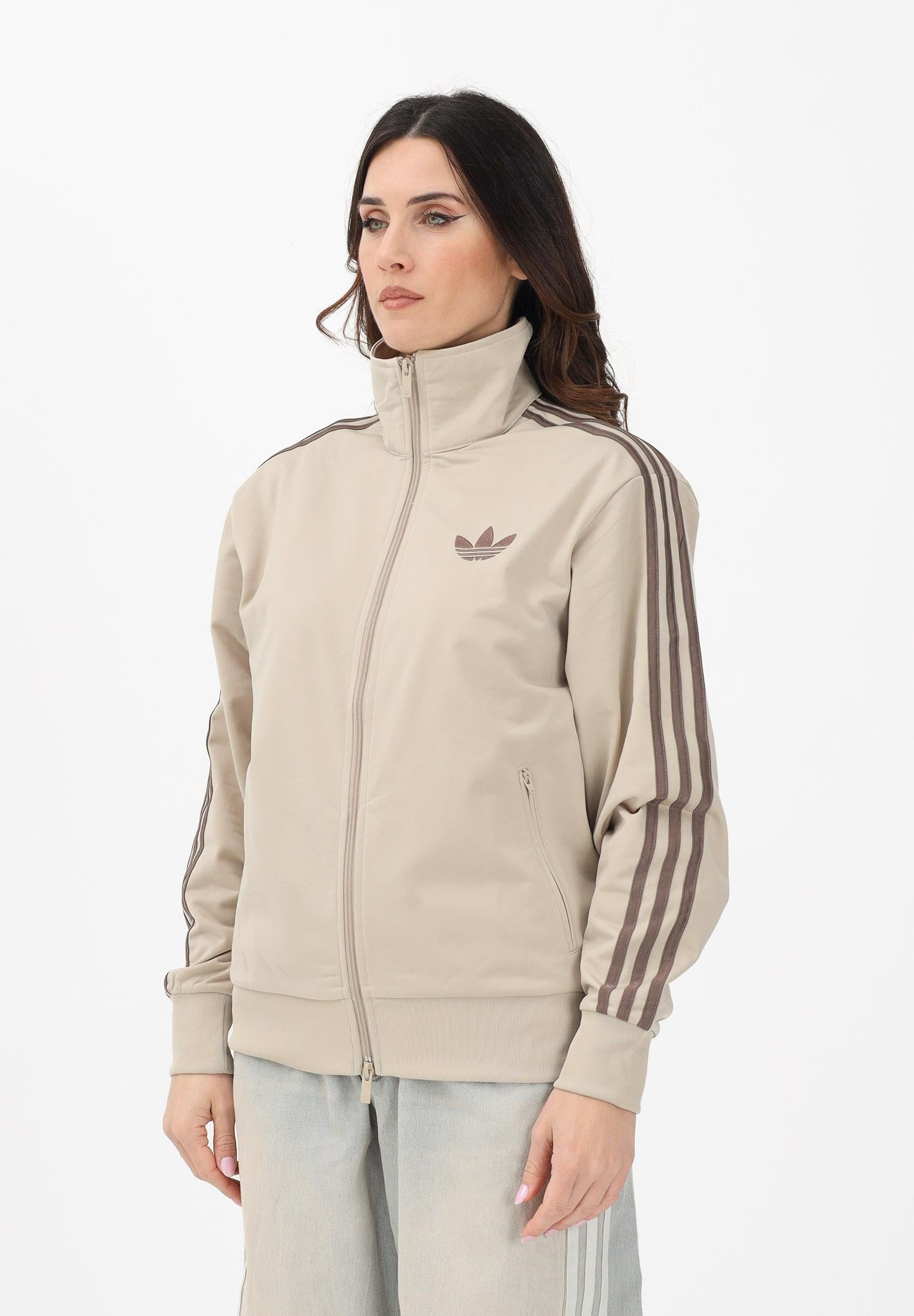 ADIDAS ORIGINALS Felpa con zip FIREBIRD beige da donna KD1327 . ADIDAS ORIGINALS
