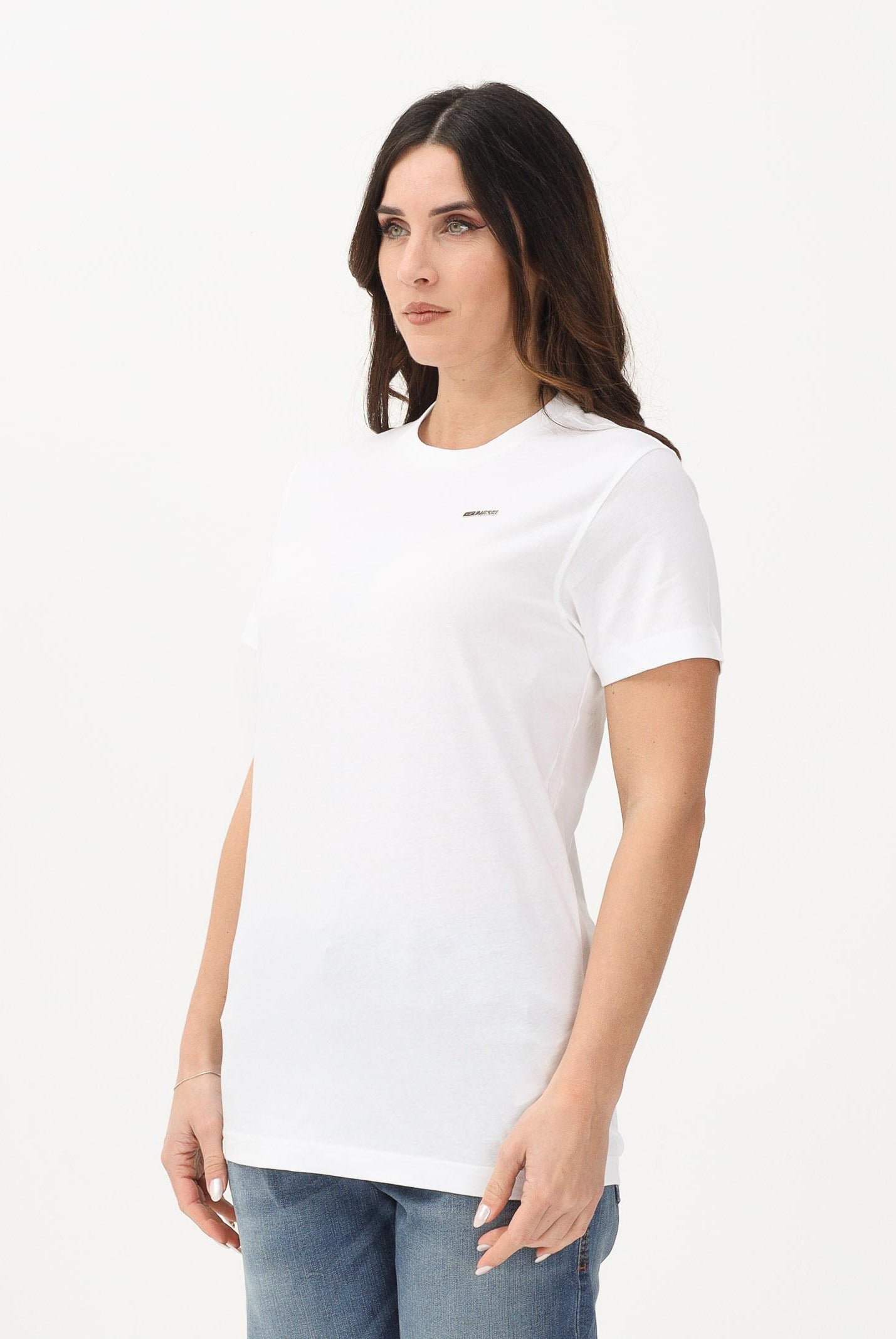 DIESEL T-shirt a manica corta bianca per donna, ragazzi e bambini con logo J027710CATM K100 DIESEL