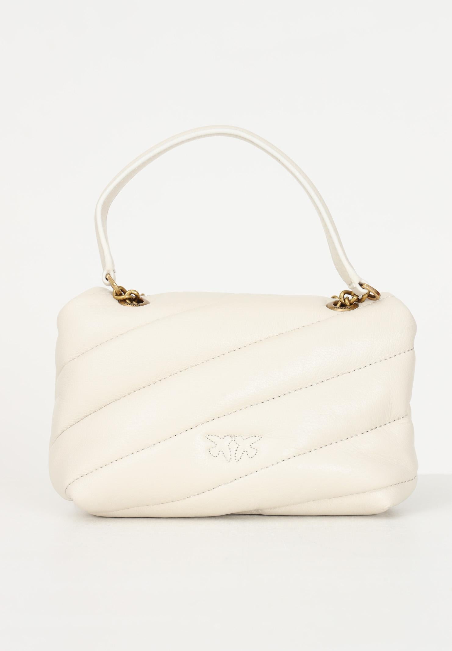 PINKO Borsa a tracolla Baby Love Bag Puff da donna in morbida nappa panna 100040A0F2 Z14Q PINKO