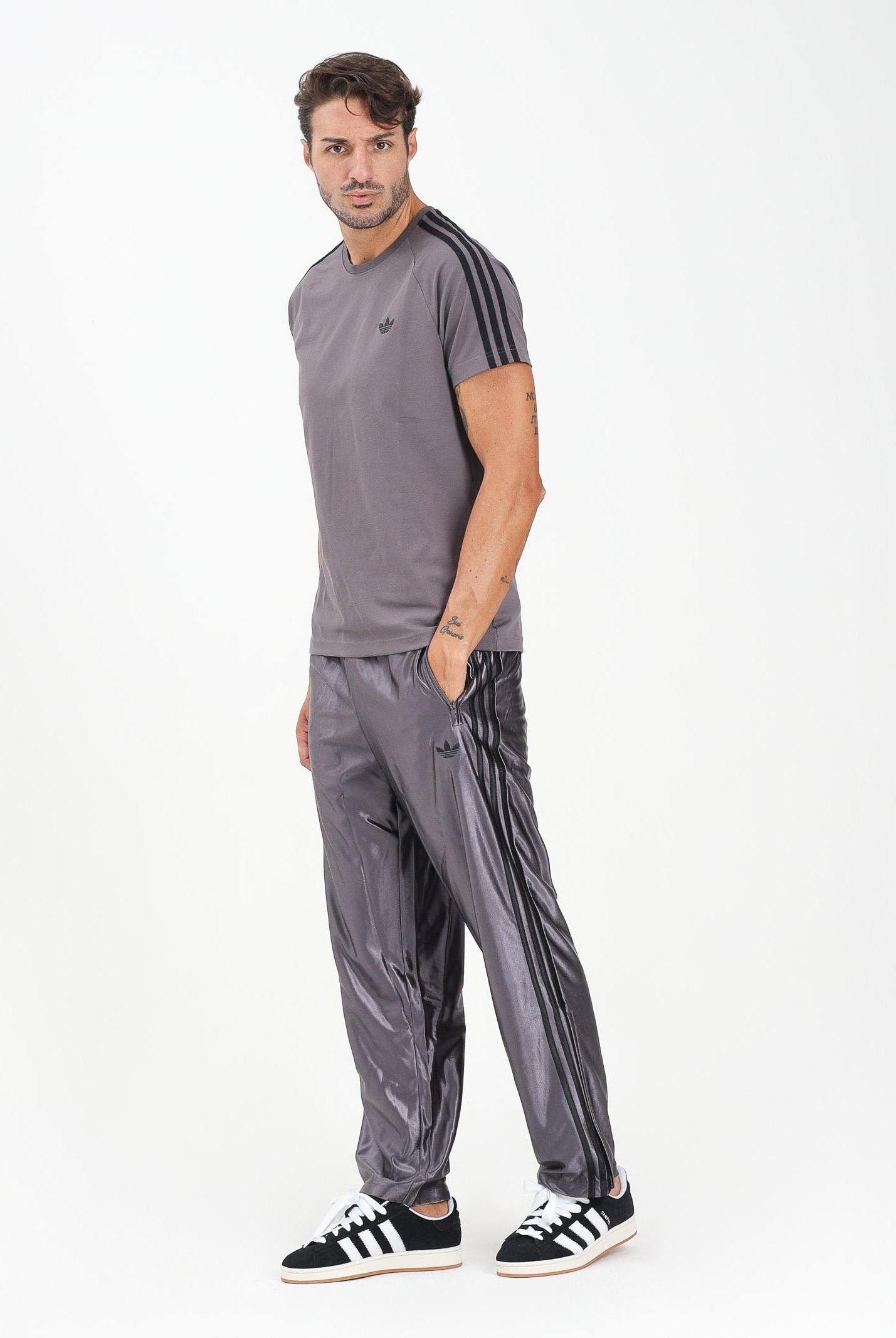 ADIDAS ORIGINALS Pantalone sportivo Firebird Adicolor Metallic grigio da uomo JW5959 ADIDAS ORIGINALS