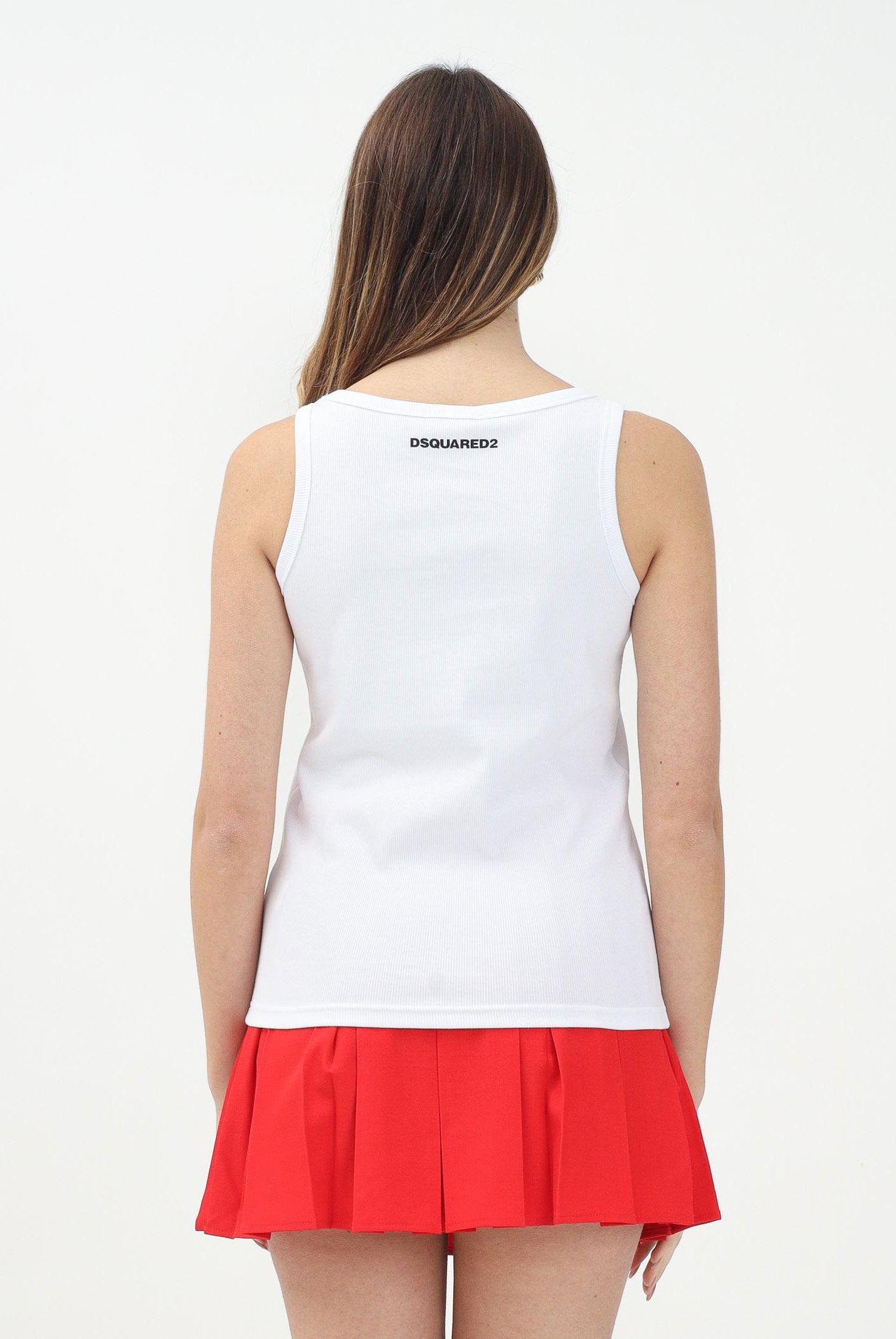 DSQUARED2 Canotta bianca per donna, ragazzi e bambini con stampa logo DQ2783D0A2C DQ100 DSQUARED2