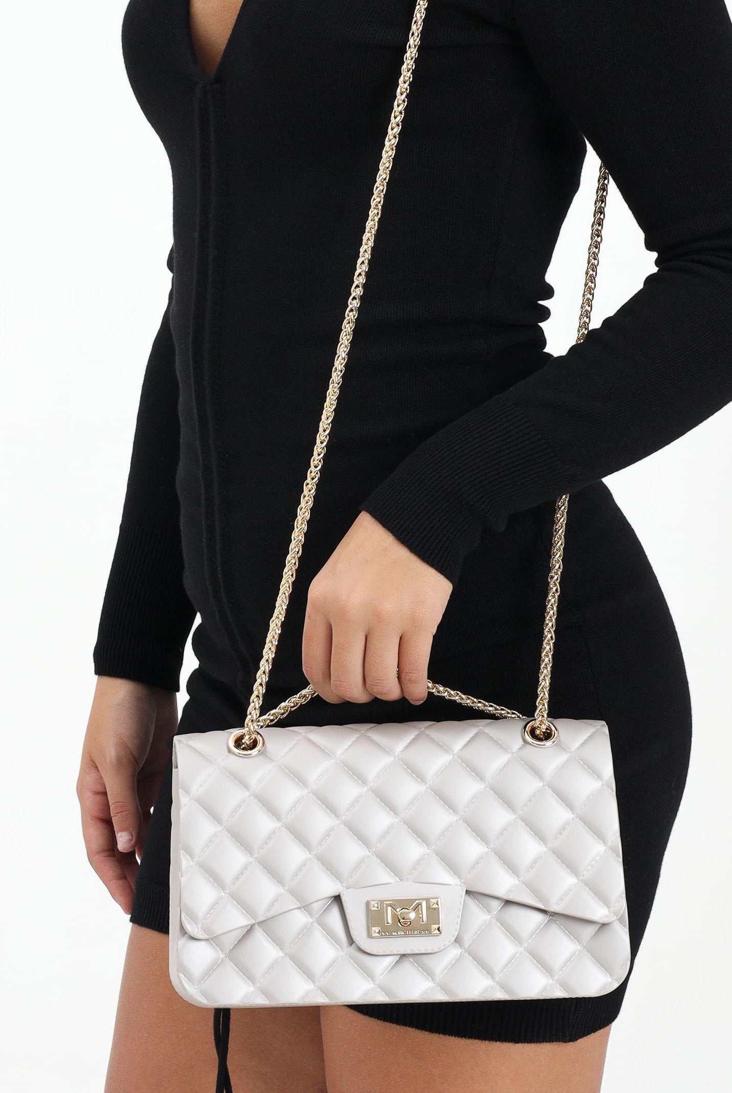 MARC ELLIS Borsa a tracolla Flat Falcon M grigio perla da donna FLAT-FALCON-M TALIGO MARC ELLIS