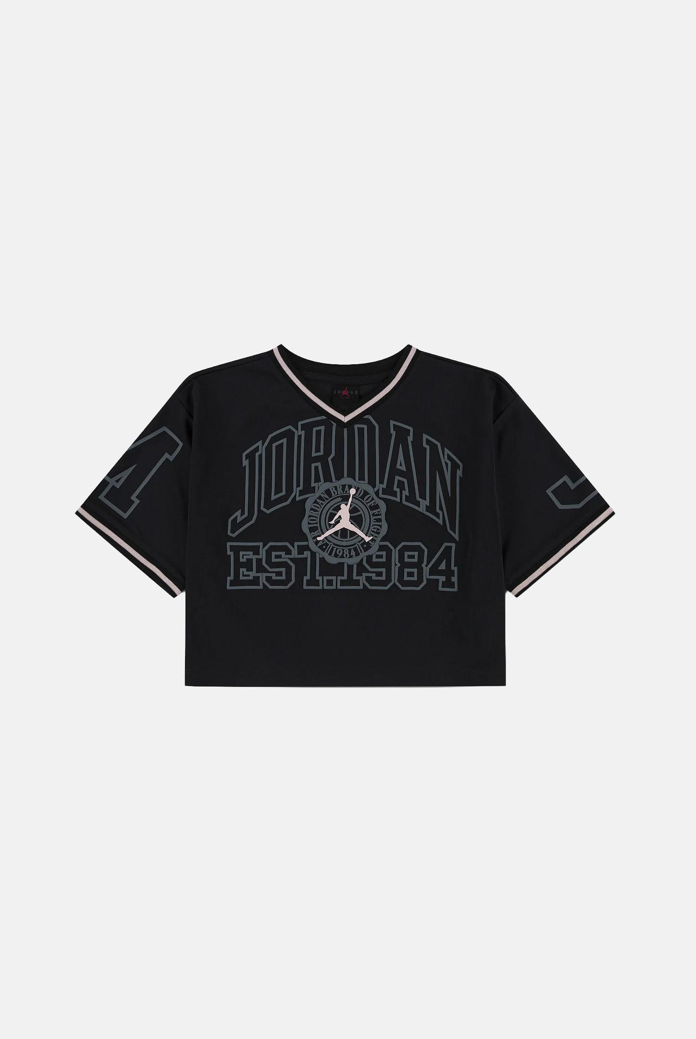 JORDAN T-shirt Secret Diary Cropped Jersey Black nero da bambina. 45F886 023 JORDAN