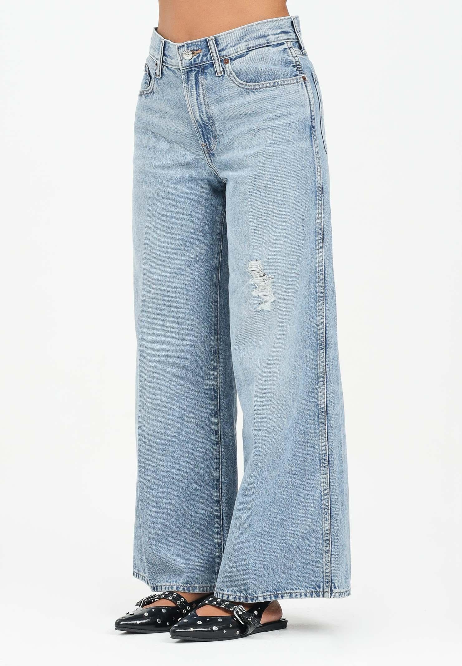 CALVIN KLEIN JEANS Jeans a gamba larga in denim chiaro da donna LV047C789G0LC CALVIN KLEIN JEANS