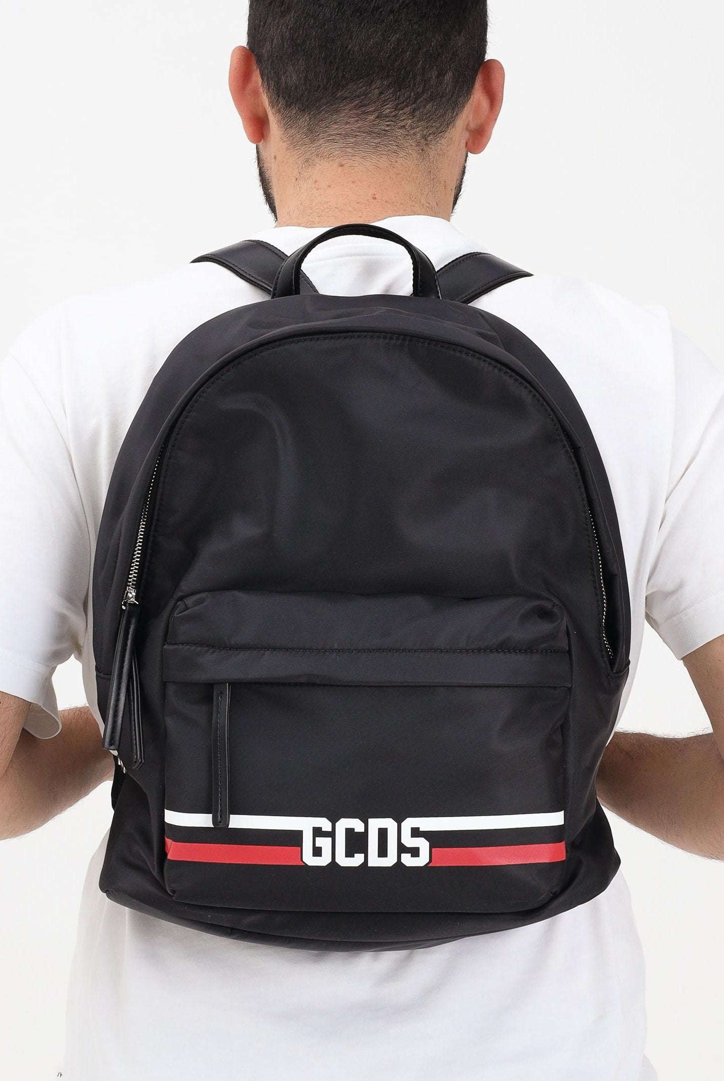 GCDS Zaino nero per uomo e donna con logo GCDSEB001 99 GCDS