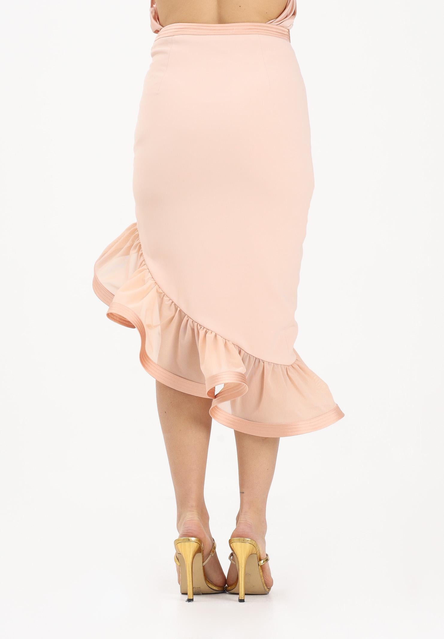 ELISABETTA FRANCHI Gonna midi nude da donna con balza GO18062E2 EA1 ELISABETTA FRANCHI